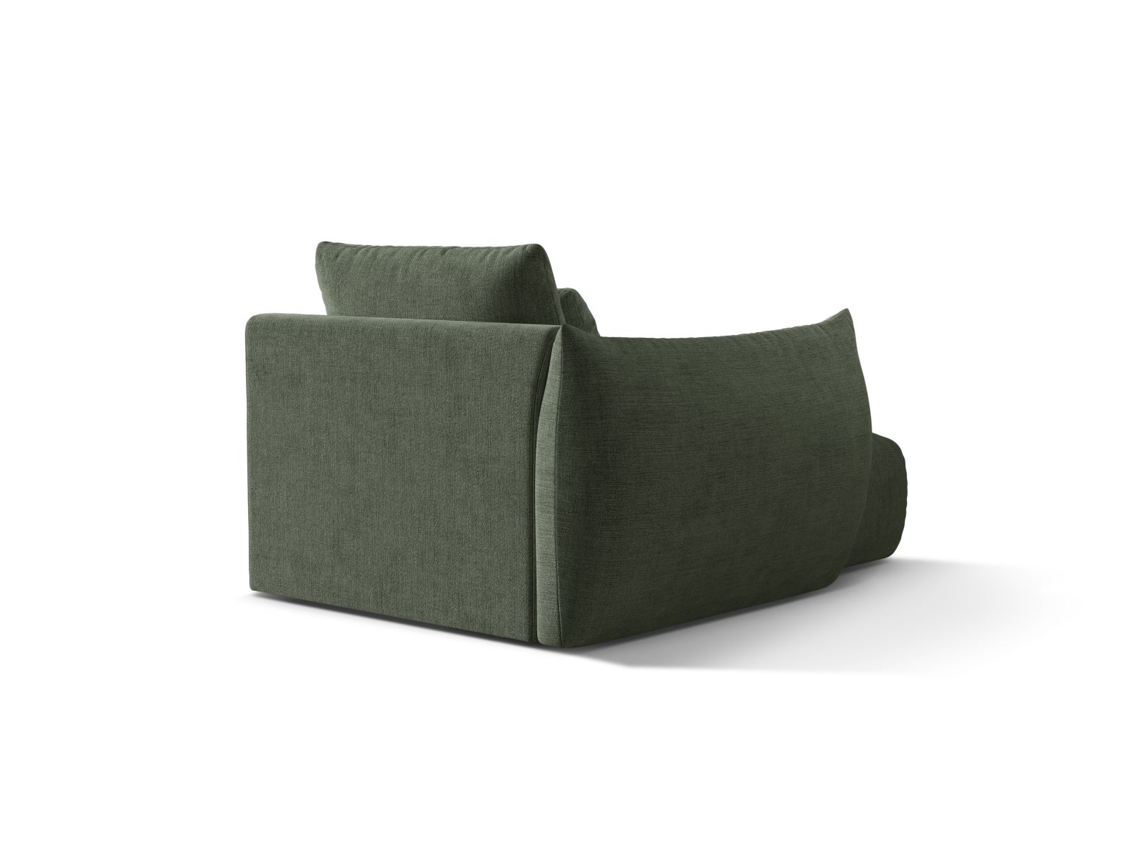 Velvet Chaise Longue Left, "Bloom", 1 Seat, 112x152x97