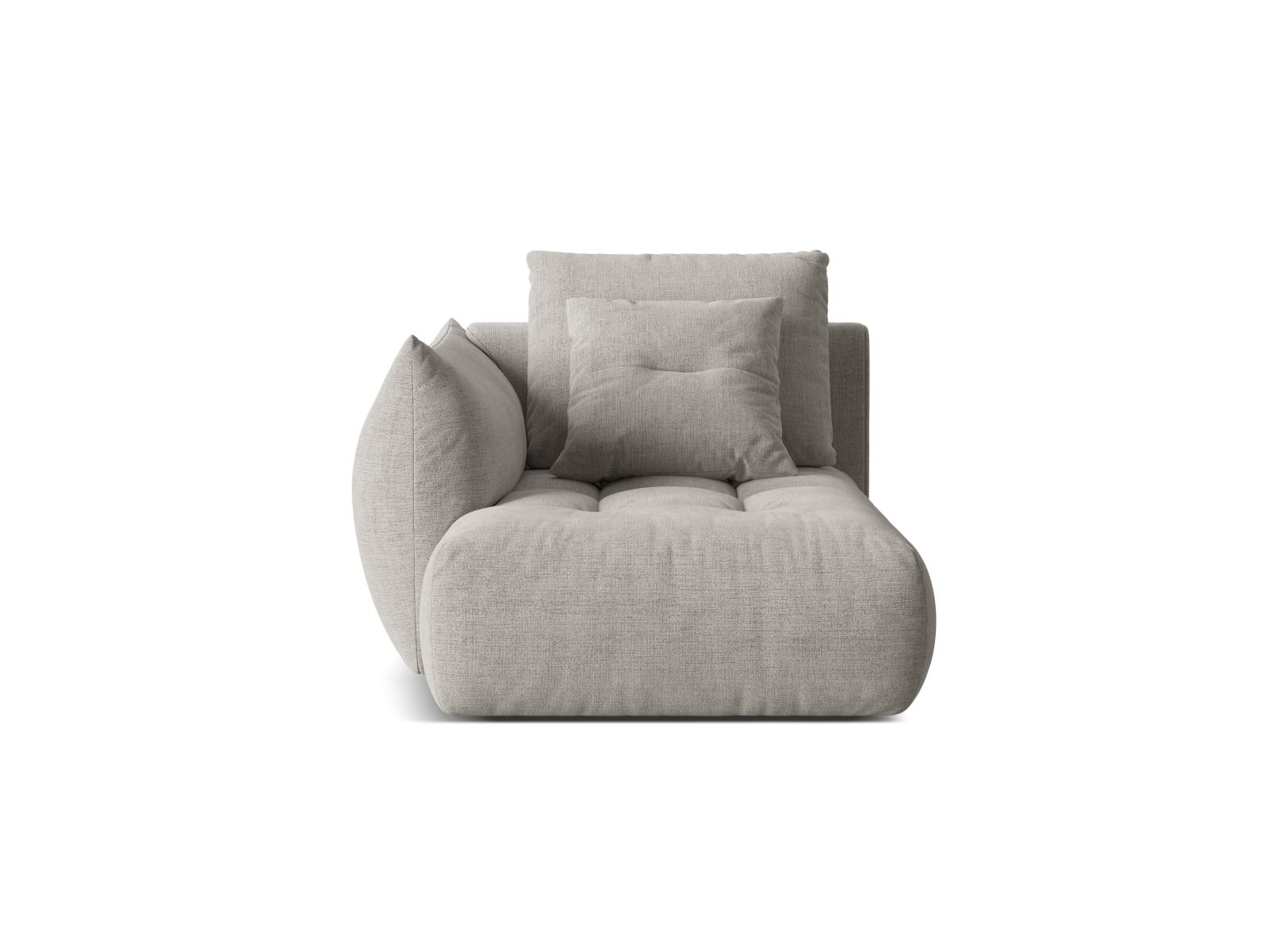 Velvet Chaise Longue Left, "Bloom", 1 Seat, 112x152x97