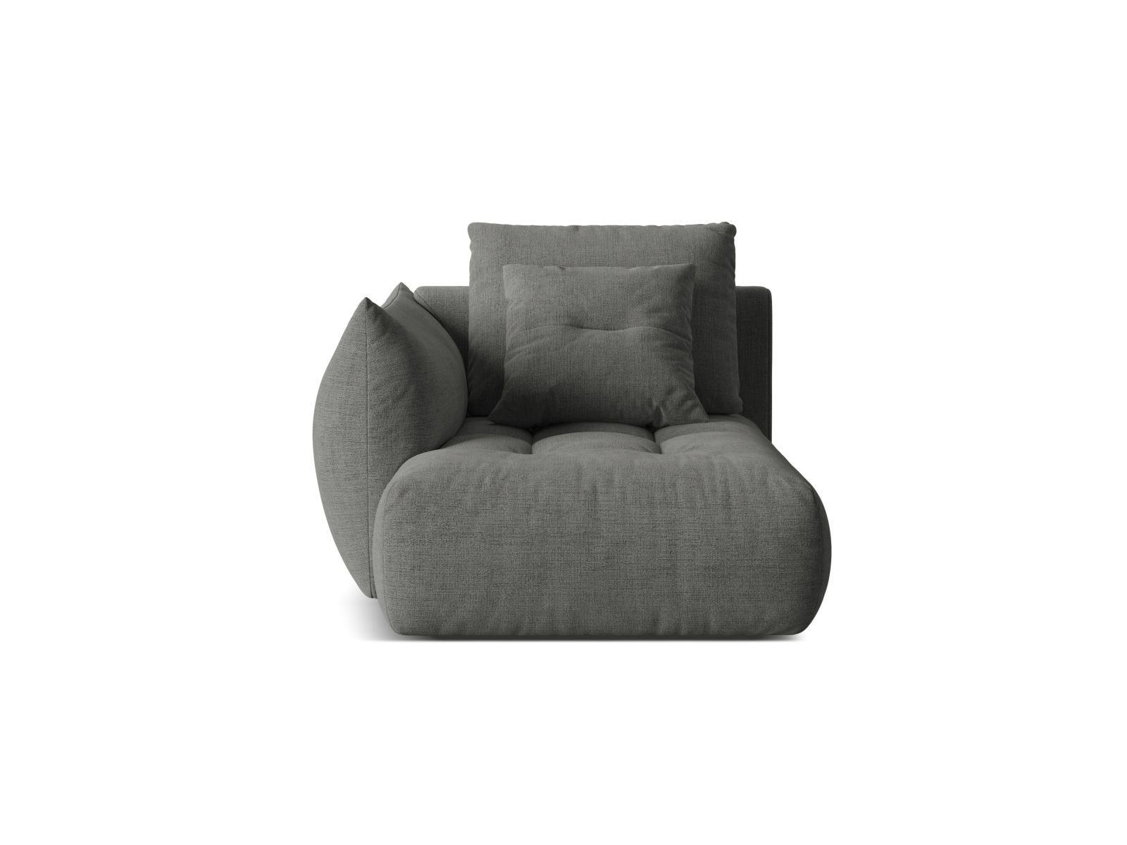 Velvet Chaise Longue Left, "Bloom", 1 Seat, 112x152x97