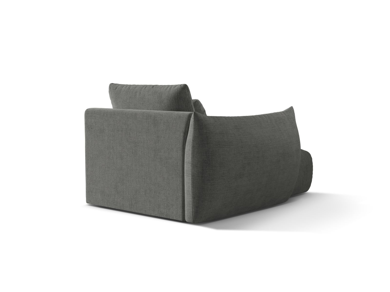 Velvet Chaise Longue Left, "Bloom", 1 Seat, 112x152x97