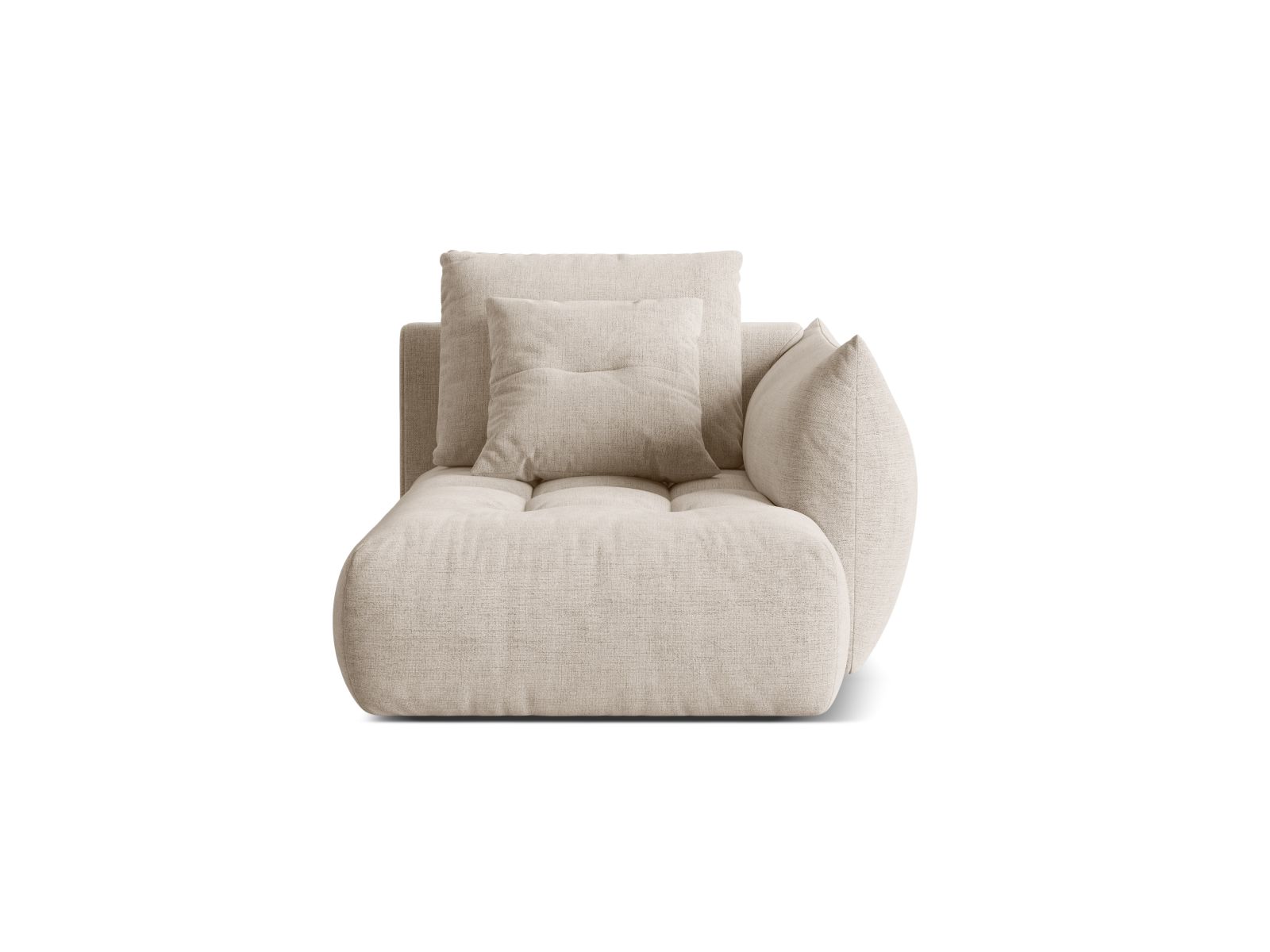 Velvet Chaise Longue Right, "Bloom", 1 Seat, 112x152x97