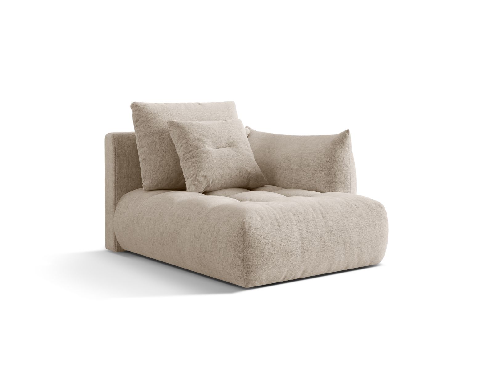Velvet Chaise Longue Right, "Bloom", 1 Seat, 112x152x97