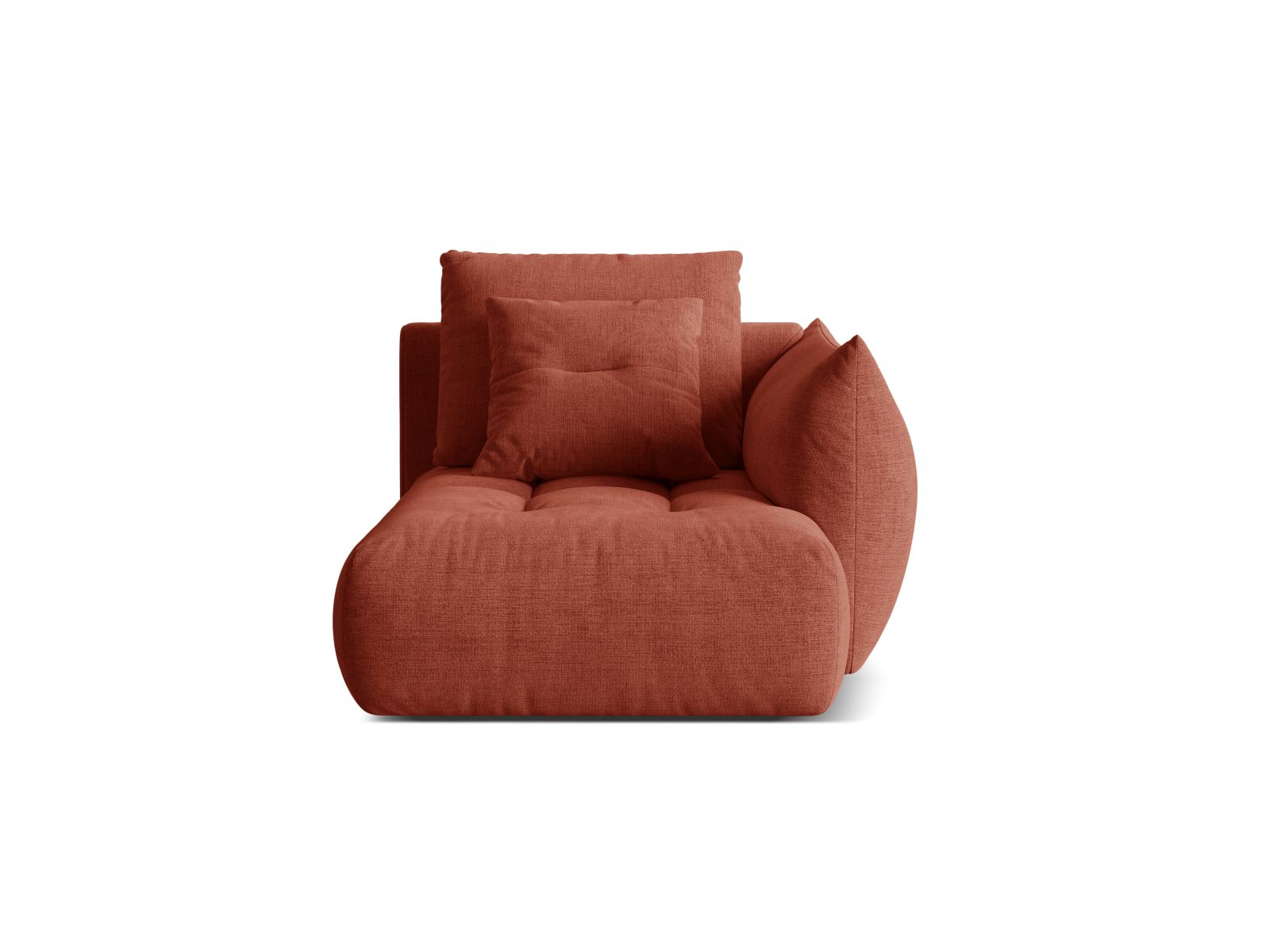 Velvet Chaise Longue Right, "Bloom", 1 Seat, 112x152x97