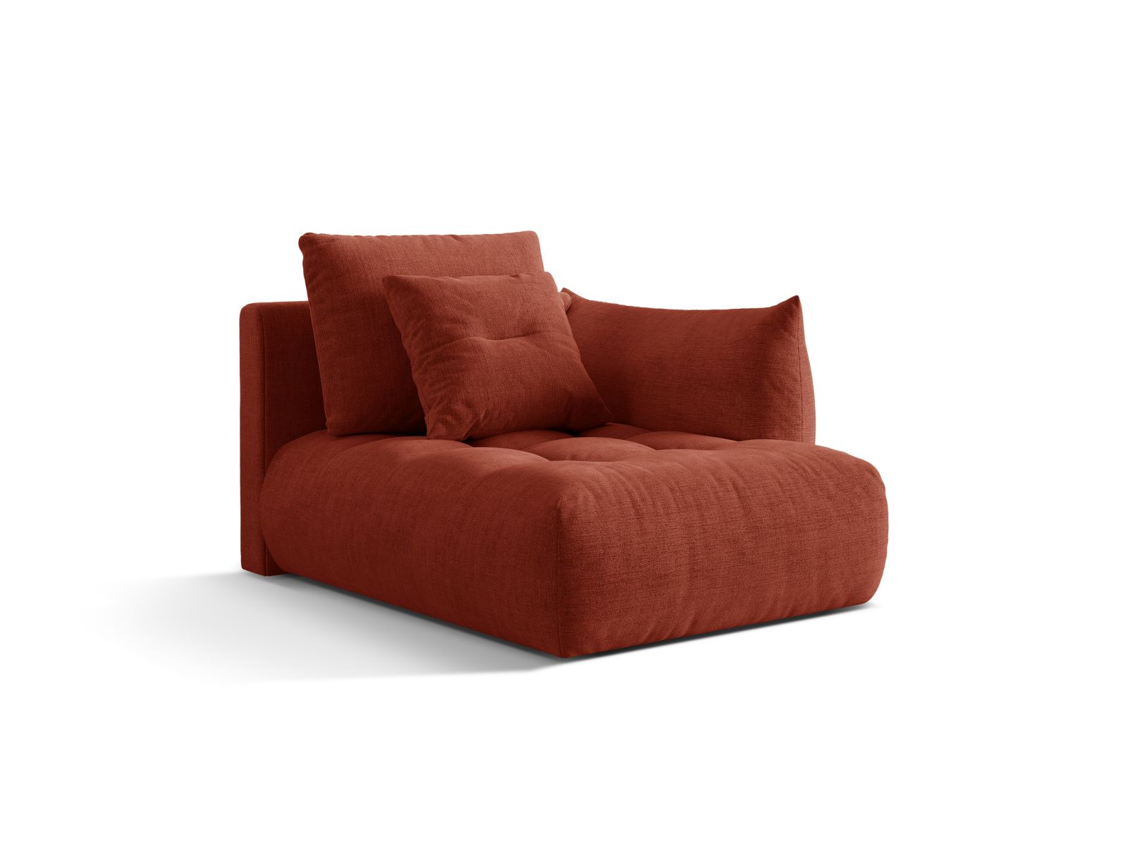 Velvet Chaise Longue Right, "Bloom", 1 Seat, 112x152x97