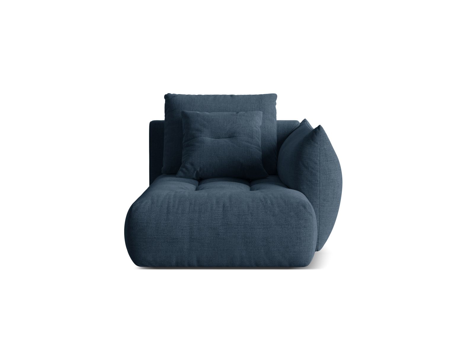 Velvet Chaise Longue Right, "Bloom", 1 Seat, 112x152x97