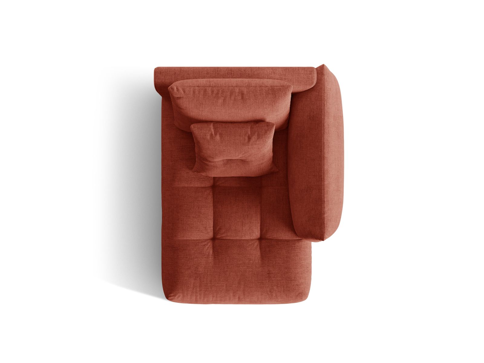 Velvet Chaise Longue Right, "Bloom", 1 Seat, 112x152x97
