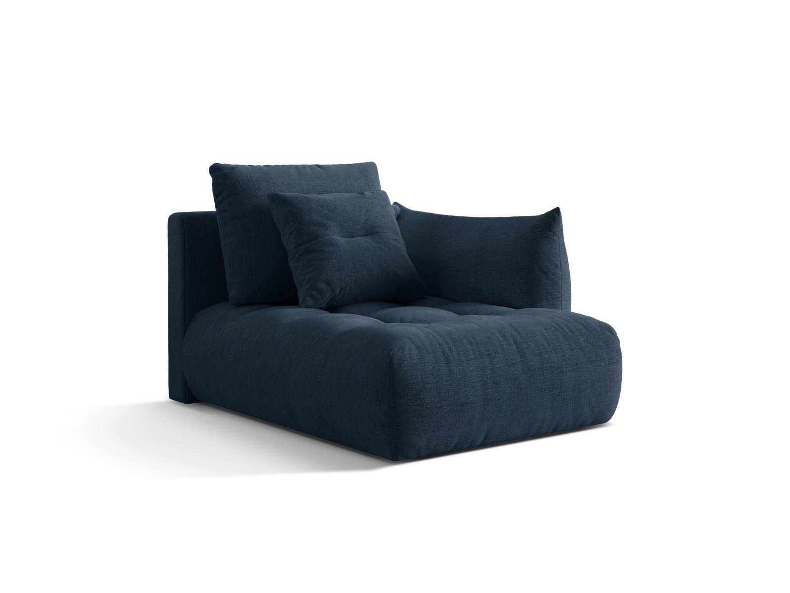 Velvet Chaise Longue Right, "Bloom", 1 Seat, 112x152x97