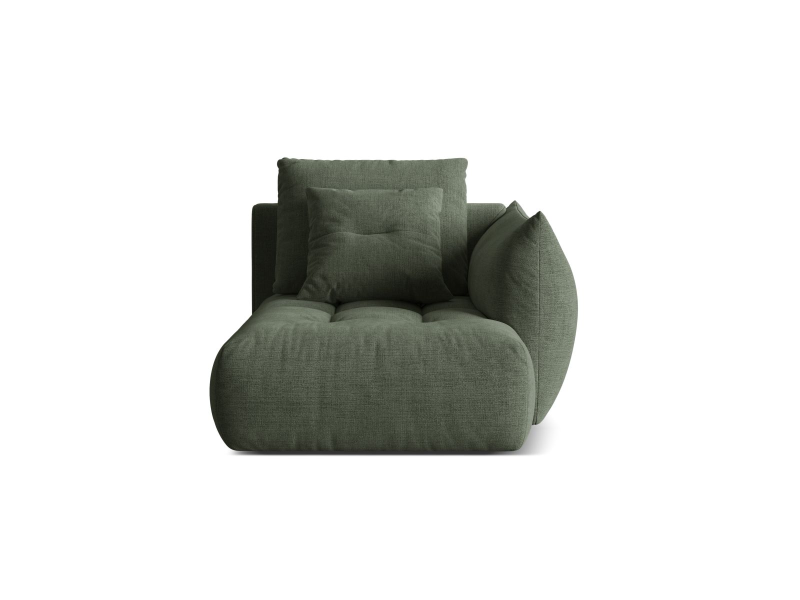 Velvet Chaise Longue Right, "Bloom", 1 Seat, 112x152x97