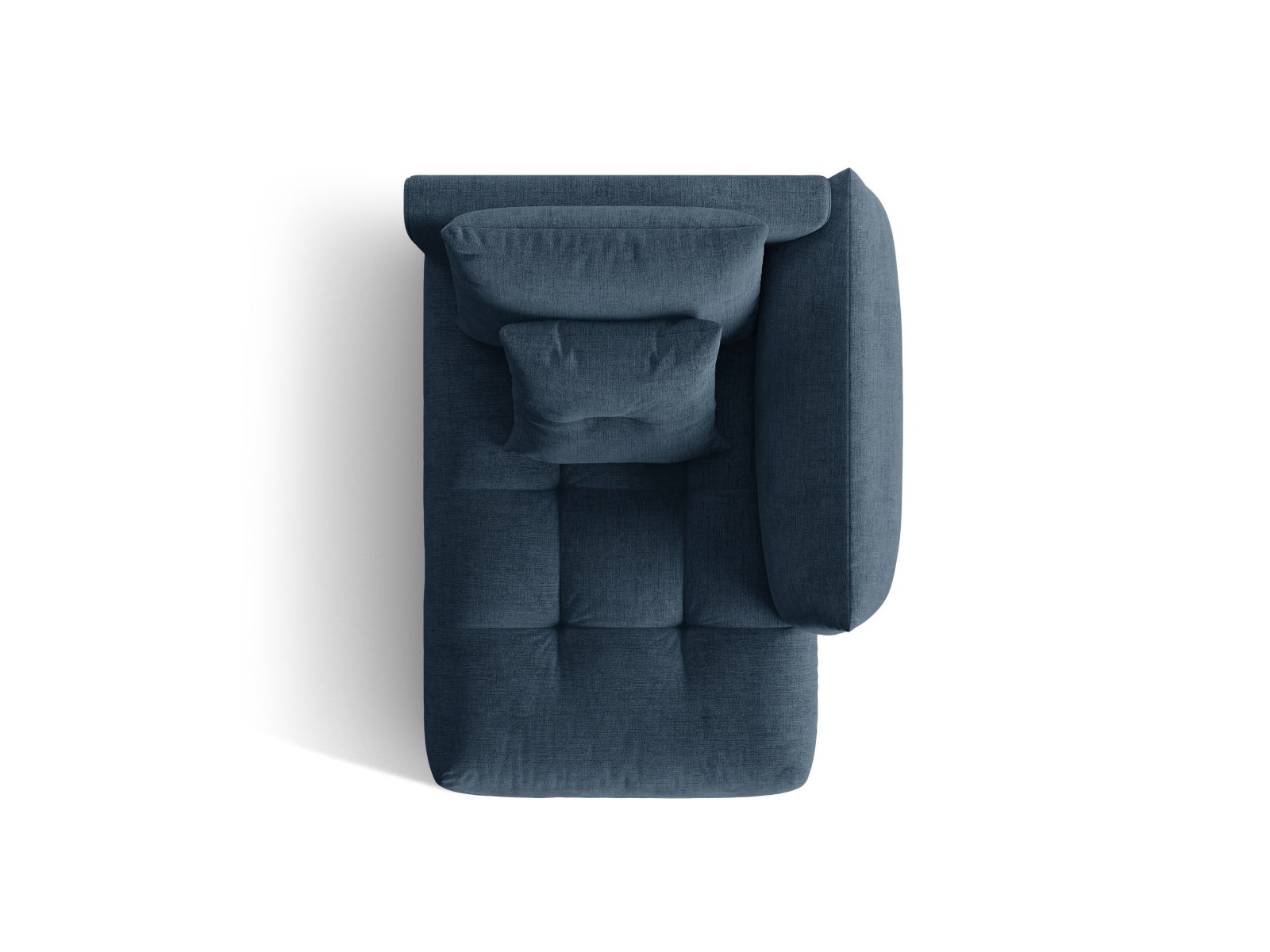 Velvet Chaise Longue Right, "Bloom", 1 Seat, 112x152x97