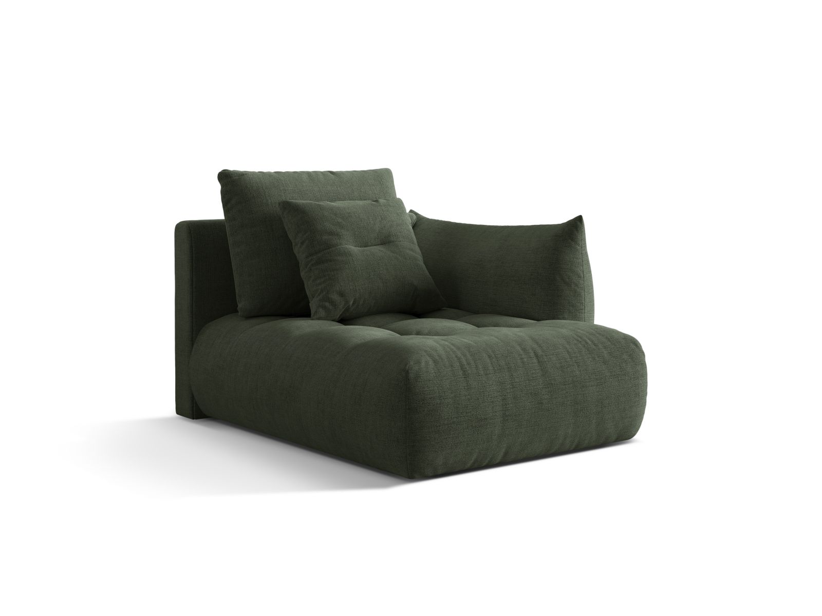 Velvet Chaise Longue Right, "Bloom", 1 Seat, 112x152x97