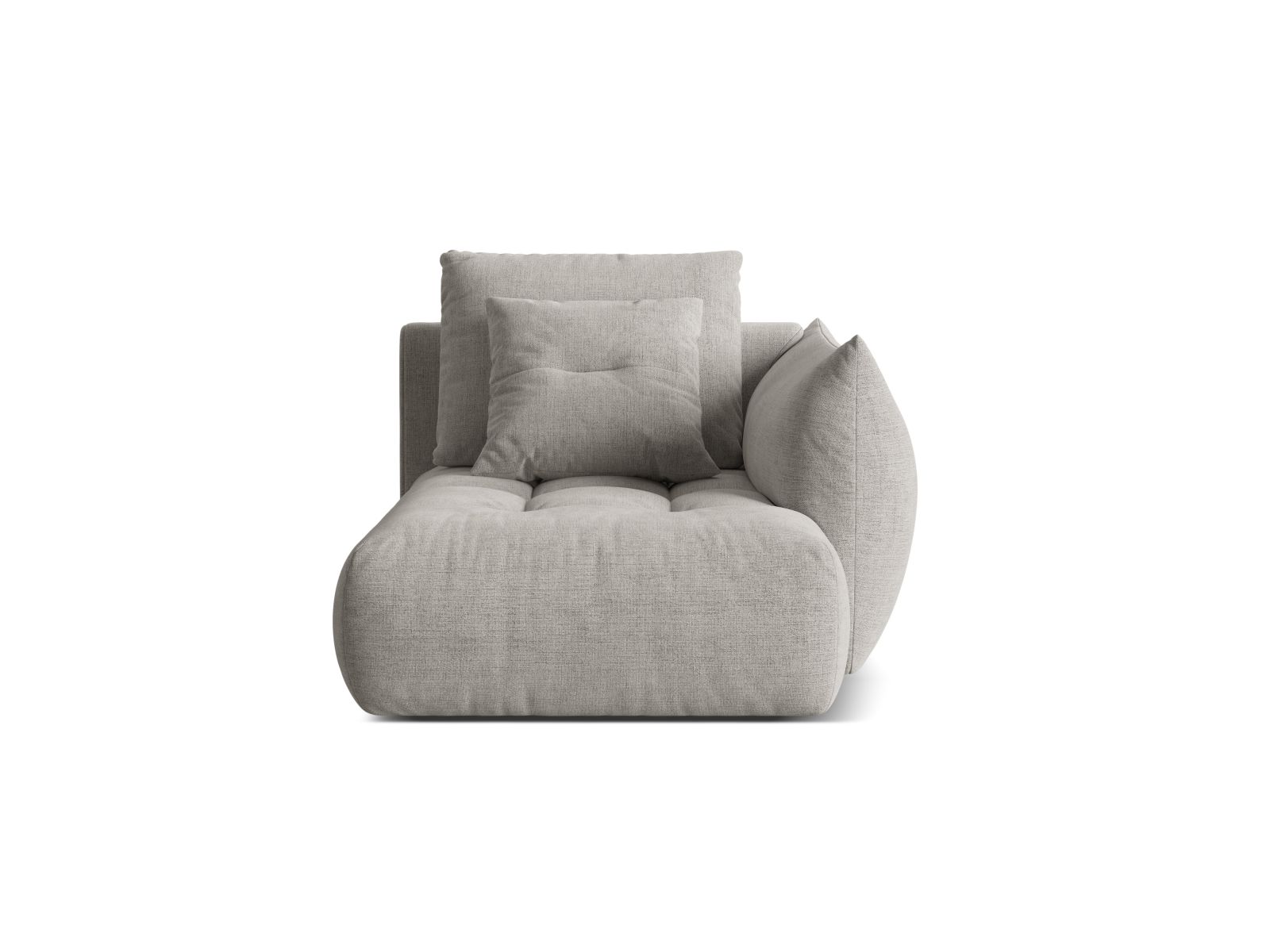 Velvet Chaise Longue Right, "Bloom", 1 Seat, 112x152x97