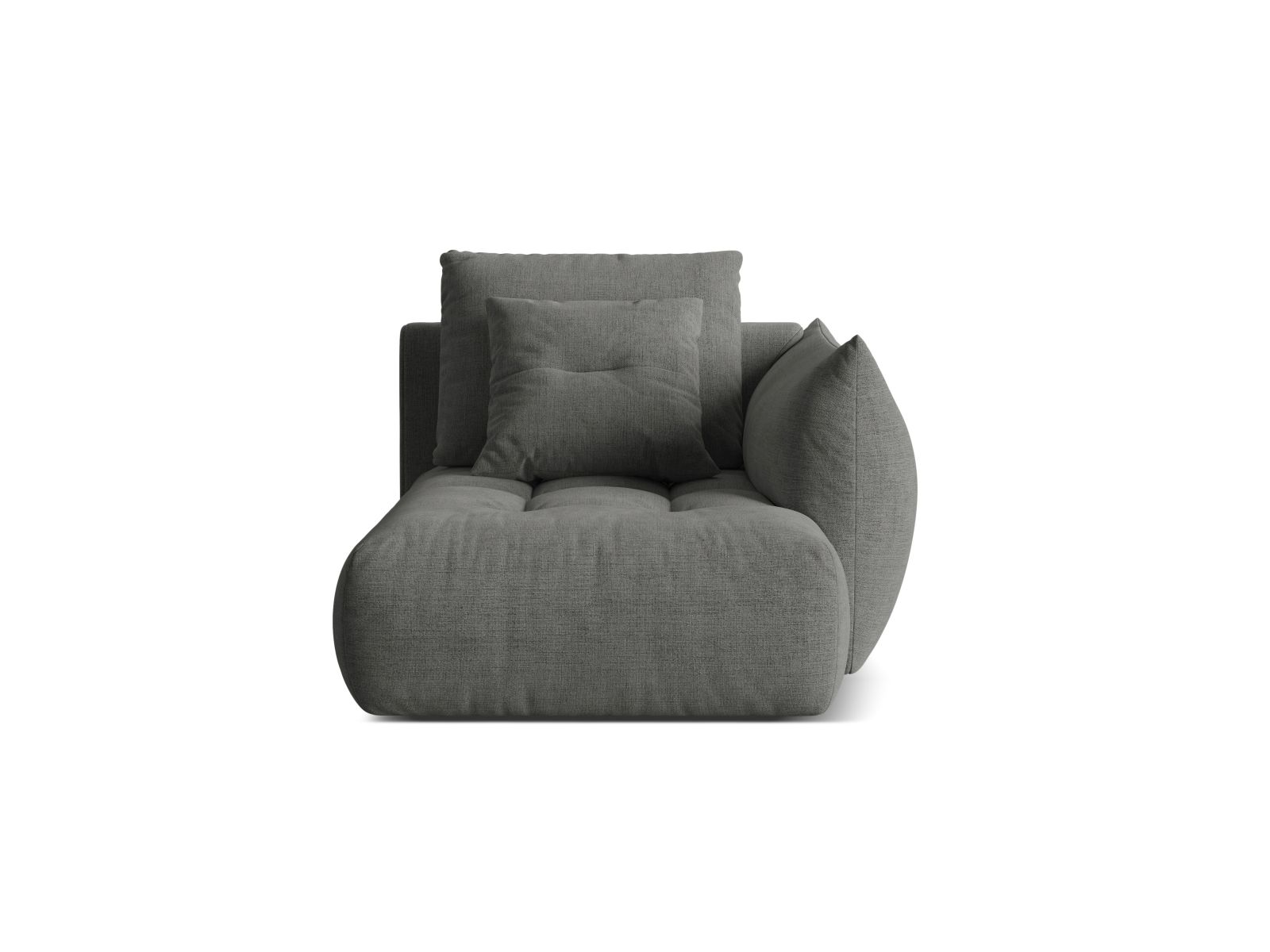 Velvet Chaise Longue Right, "Bloom", 1 Seat, 112x152x97