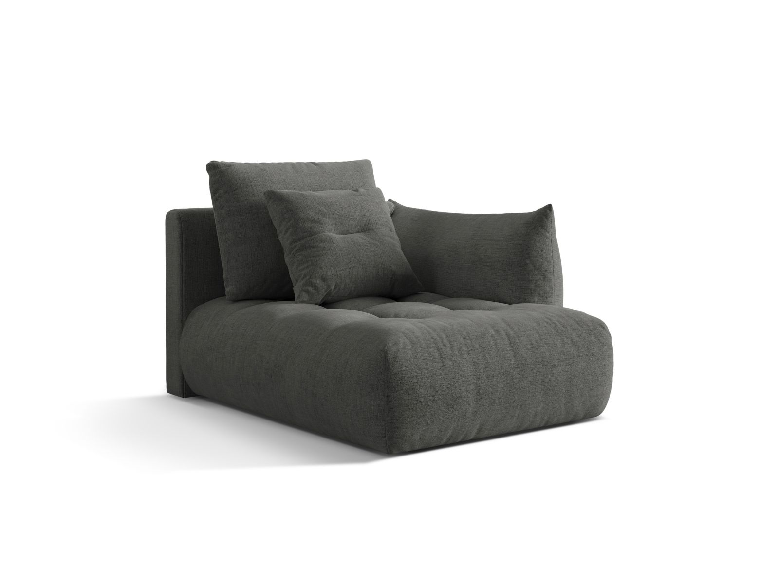 Velvet Chaise Longue Right, "Bloom", 1 Seat, 112x152x97
