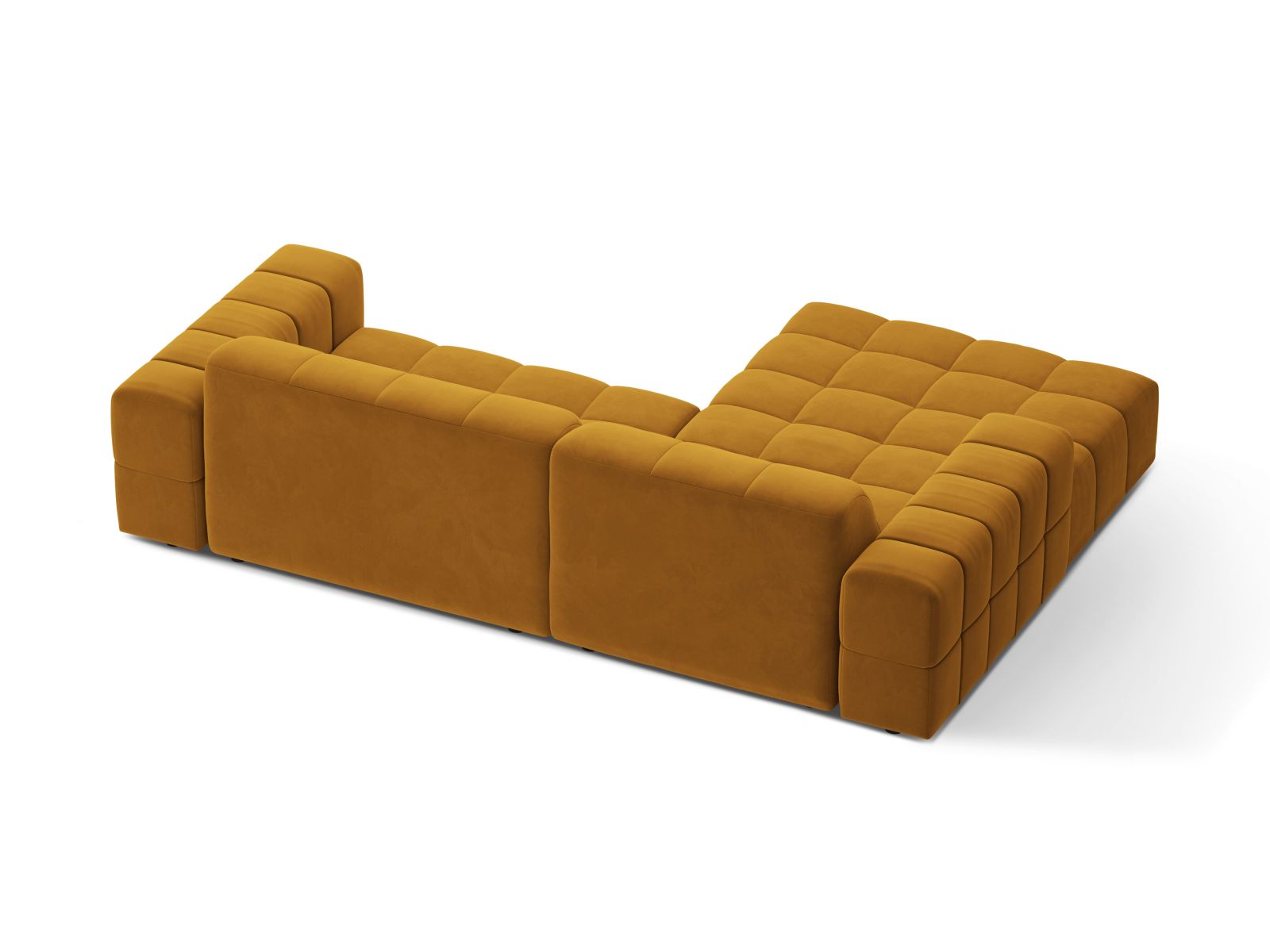 Velvet Left Corner Sofa, "Jennifer", 4 Seats, 234x167x78
