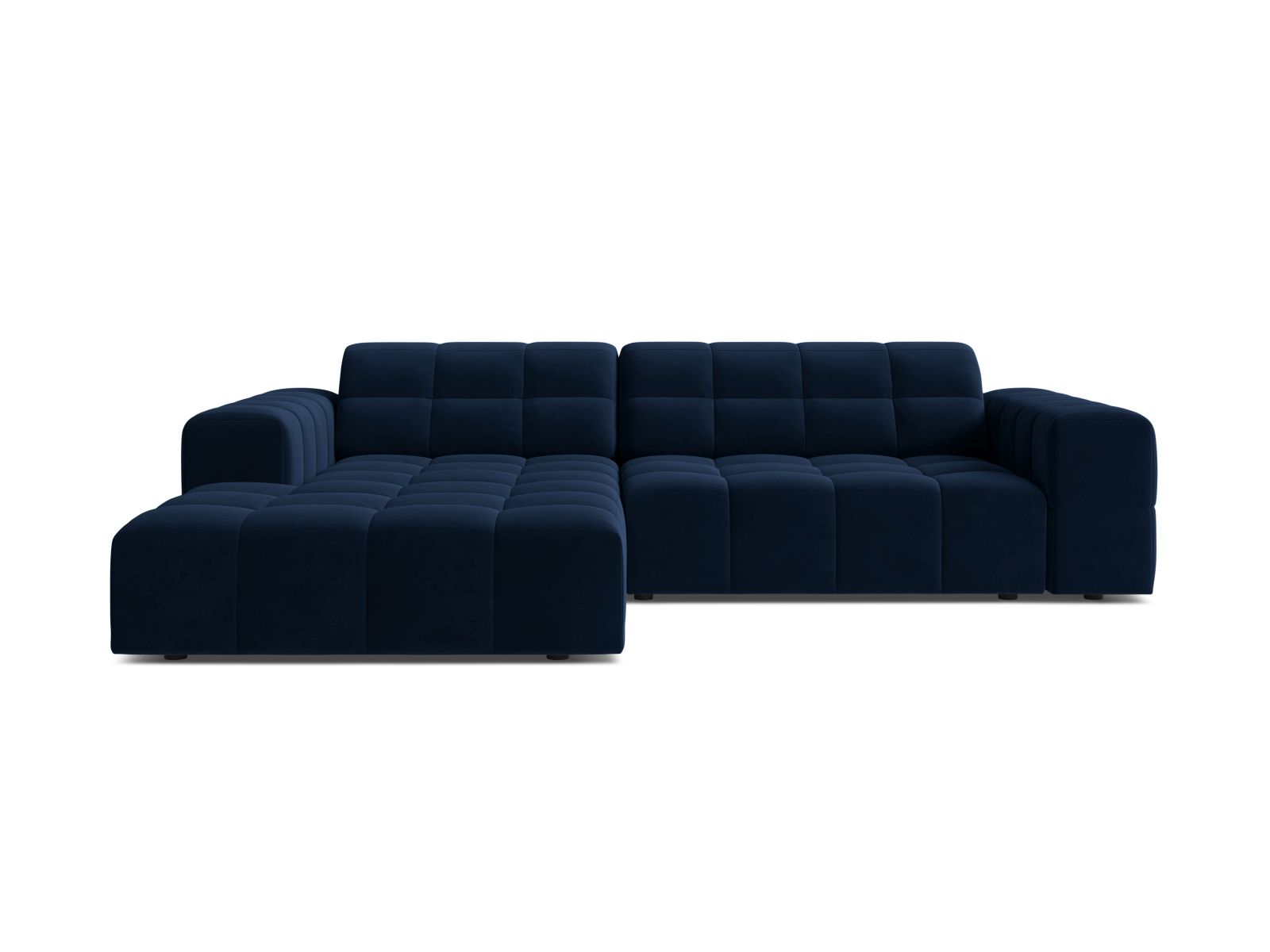 Velvet Left Corner Sofa, "Jennifer", 4 Seats, 234x167x78