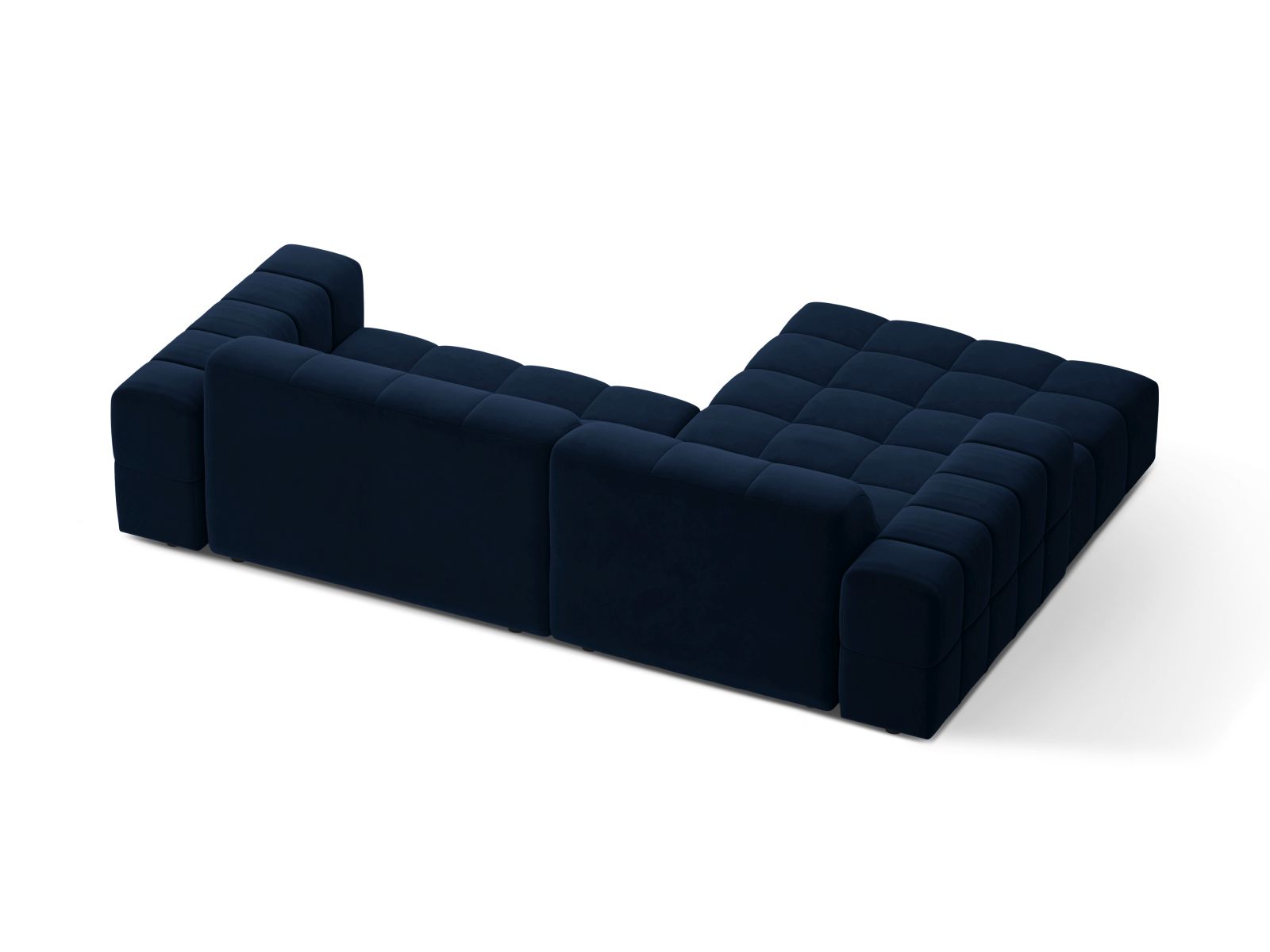 Velvet Left Corner Sofa, "Jennifer", 4 Seats, 234x167x78
