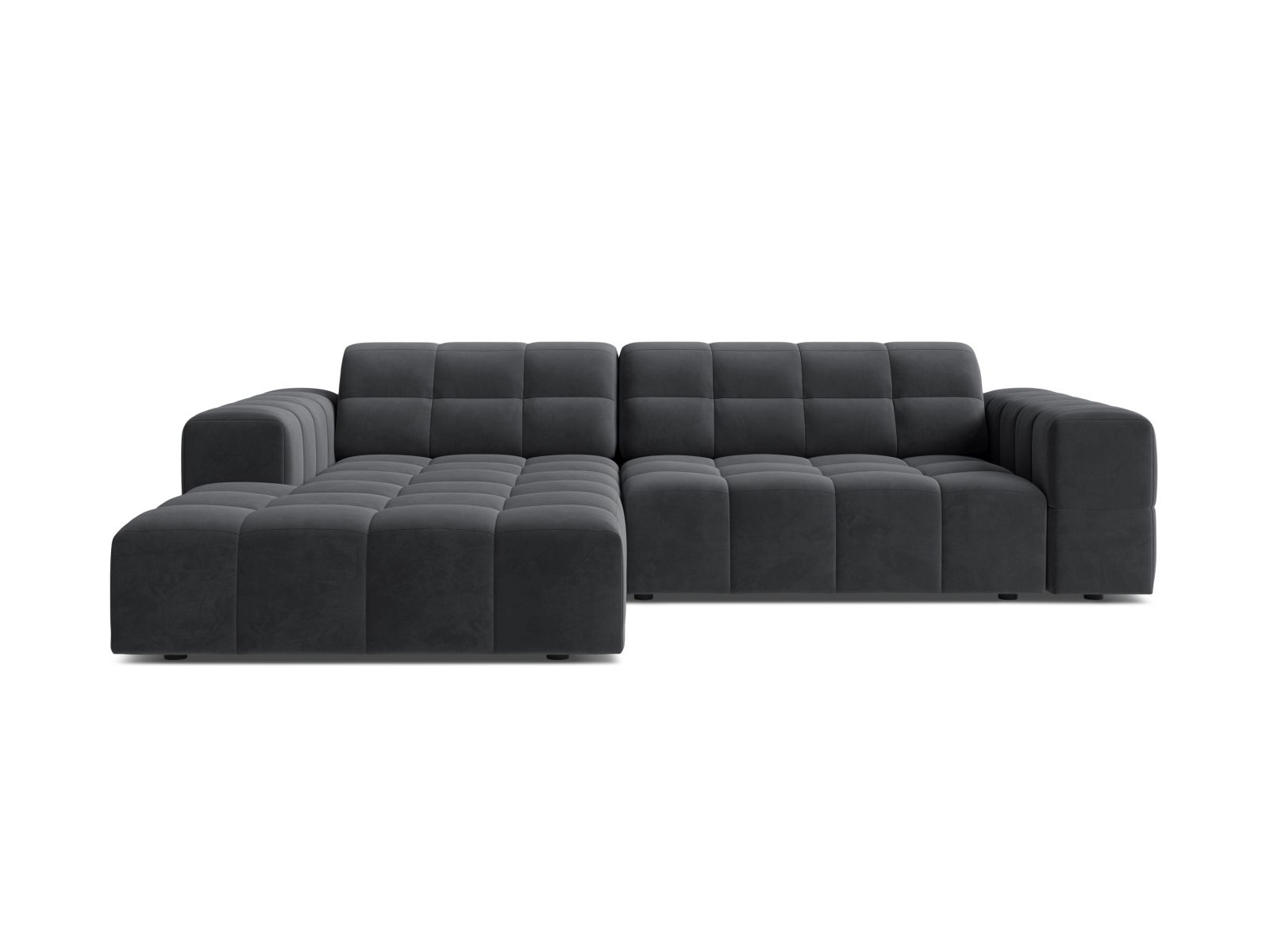 Velvet Left Corner Sofa, "Jennifer", 4 Seats, 234x167x78