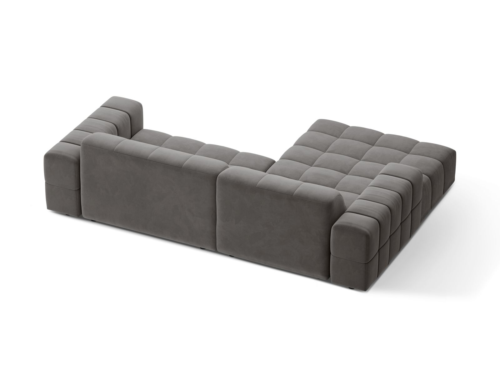 Velvet Left Corner Sofa, "Jennifer", 4 Seats, 234x167x78