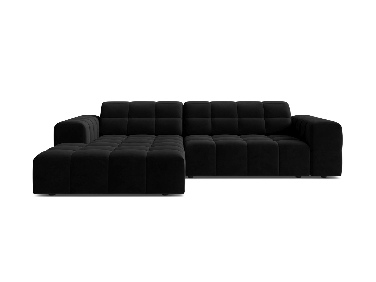 Velvet Left Corner Sofa, "Jennifer", 4 Seats, 234x167x78