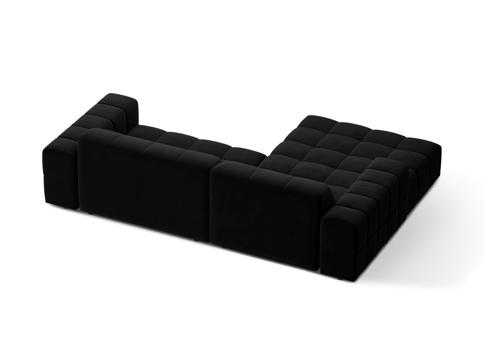 Velvet Left Corner Sofa, "Jennifer", 4 Seats, 234x167x78