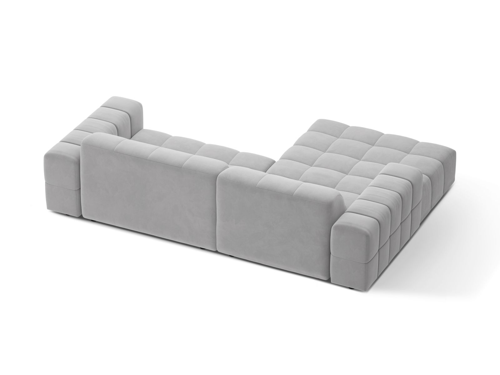 Velvet Left Corner Sofa, "Jennifer", 4 Seats, 234x167x78