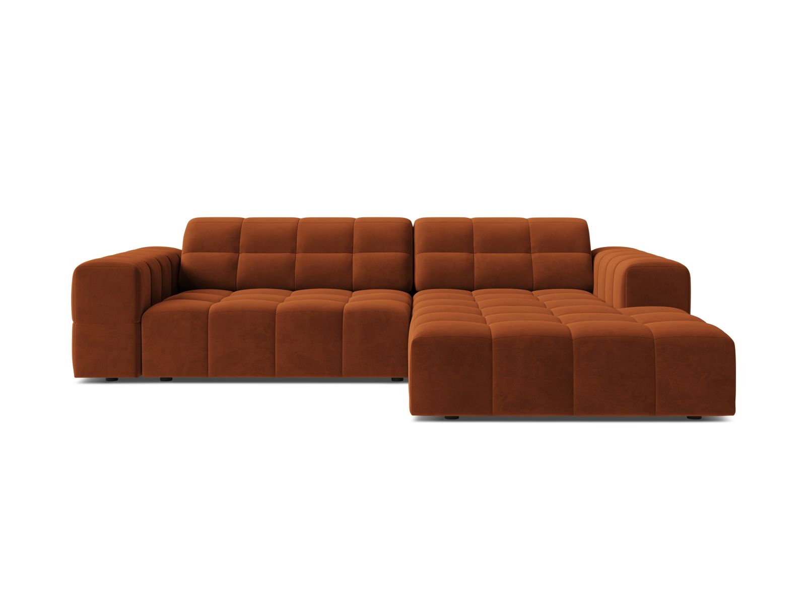 Velvet Right Corner Sofa, "Jennifer", 4 Seats, 234x167x78