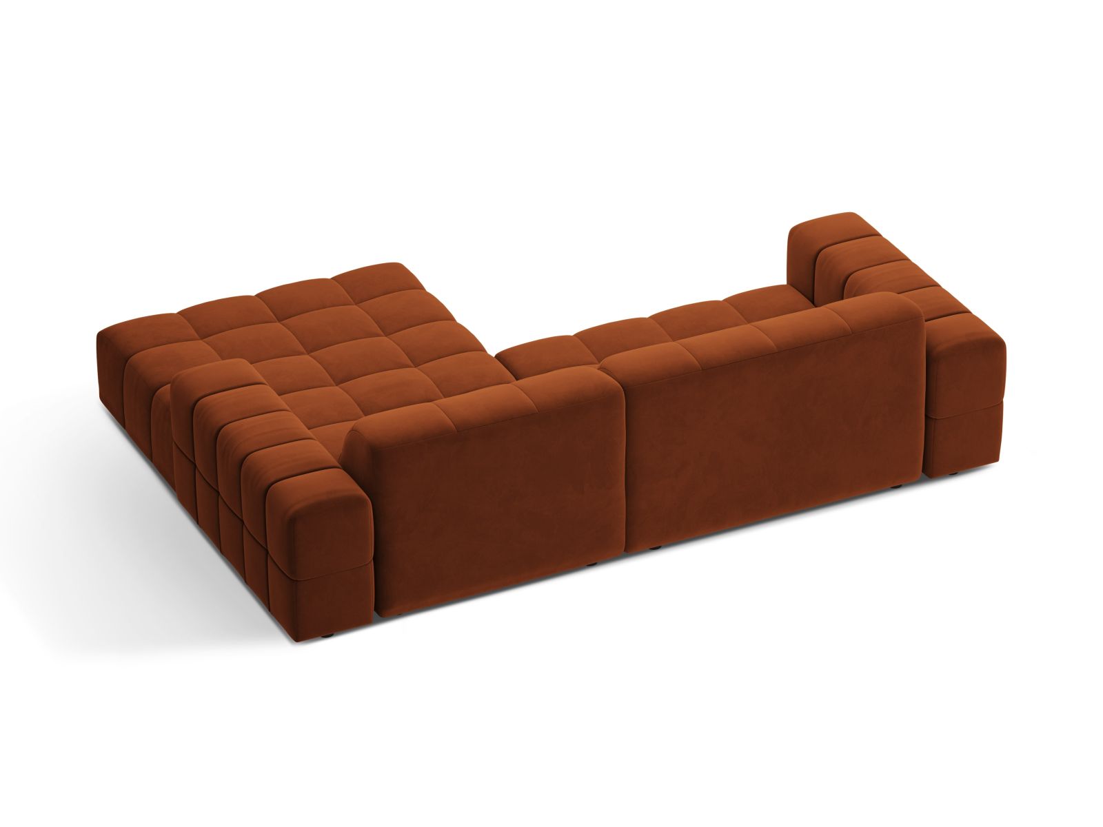 Velvet Right Corner Sofa, "Jennifer", 4 Seats, 234x167x78