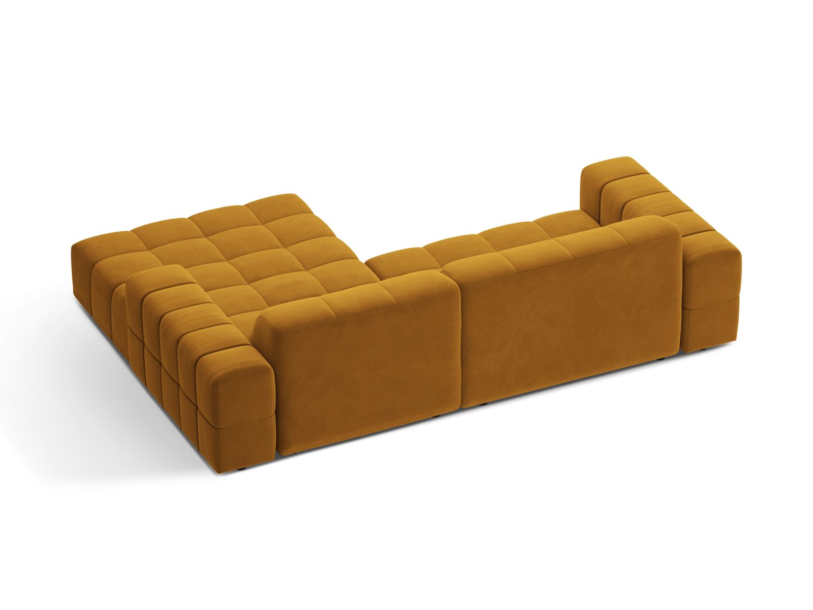 Velvet Right Corner Sofa, "Jennifer", 4 Seats, 234x167x78