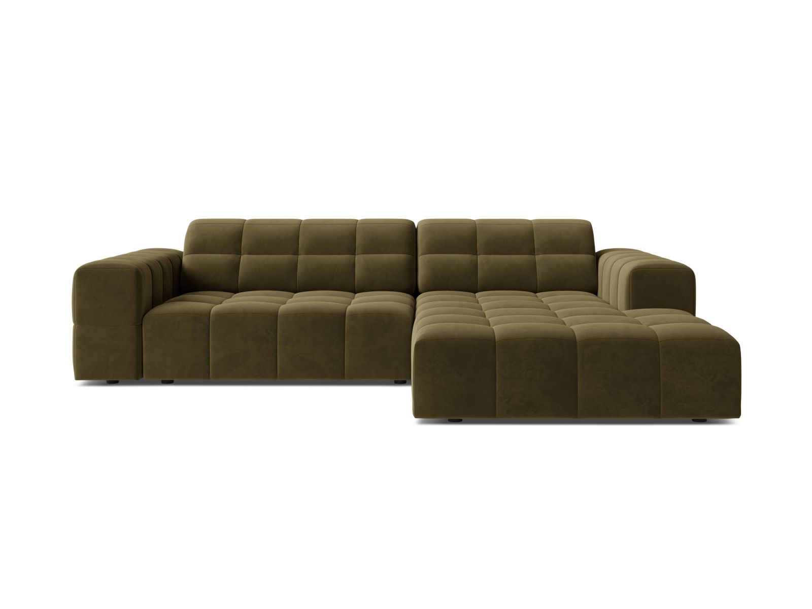 Velvet Right Corner Sofa, "Jennifer", 4 Seats, 234x167x78