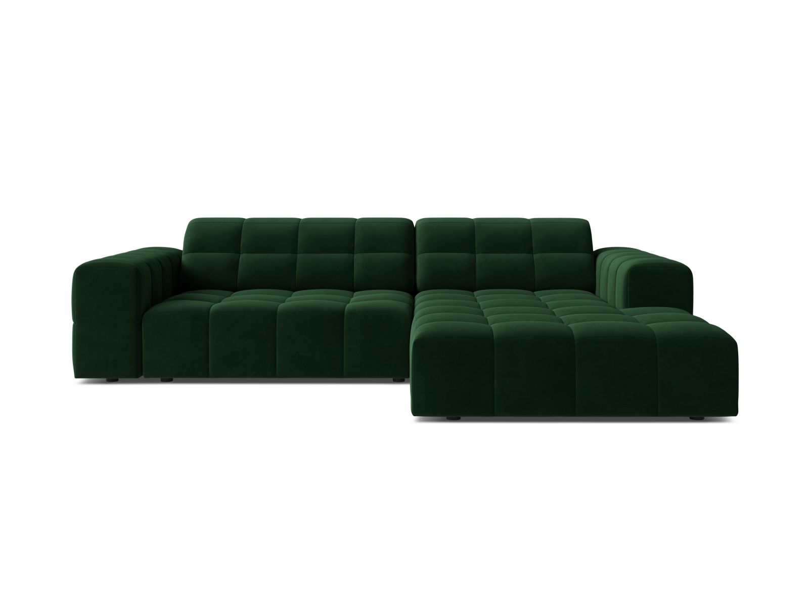 Velvet Right Corner Sofa, "Jennifer", 4 Seats, 234x167x78