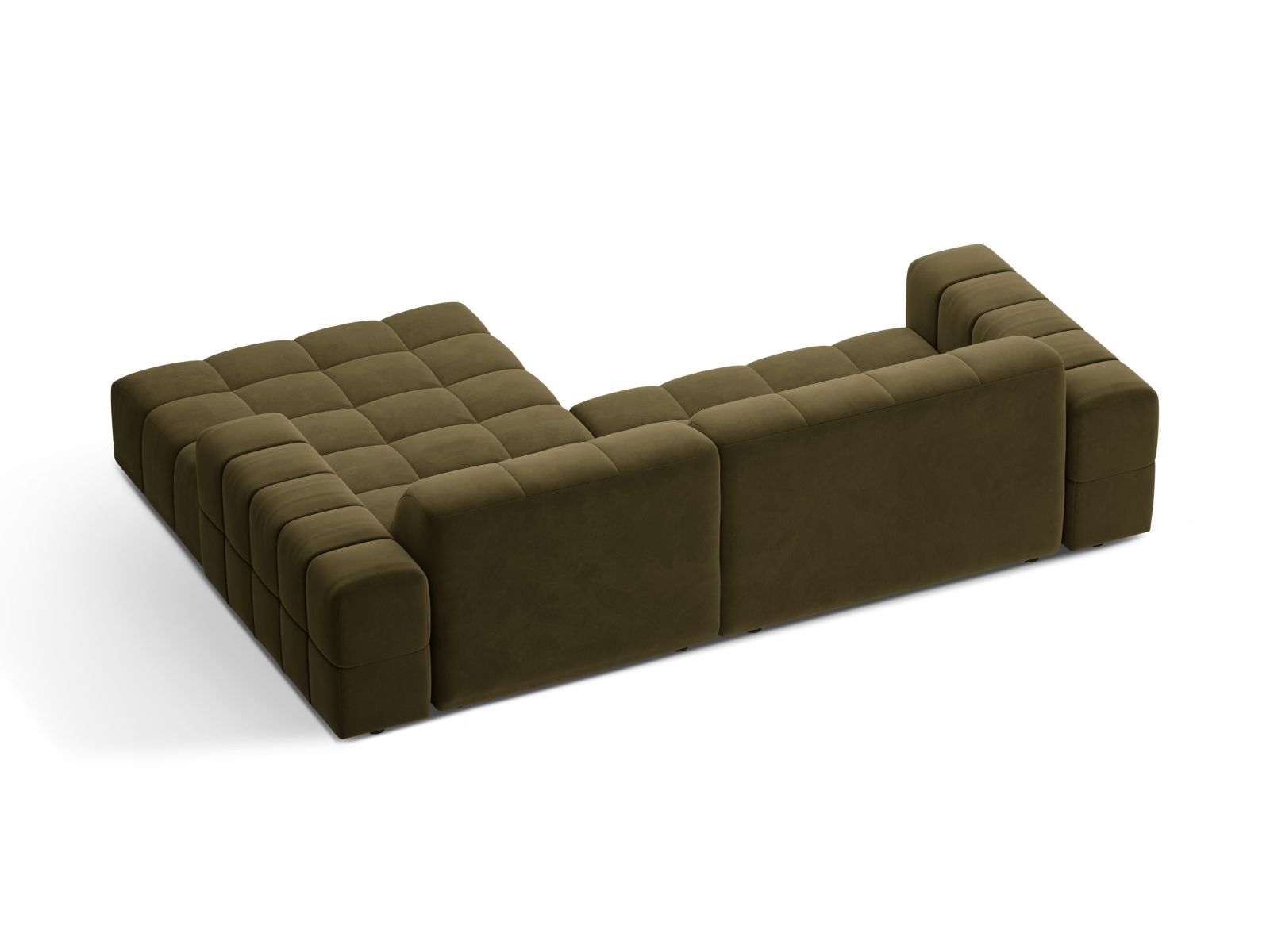 Velvet Right Corner Sofa, "Jennifer", 4 Seats, 234x167x78