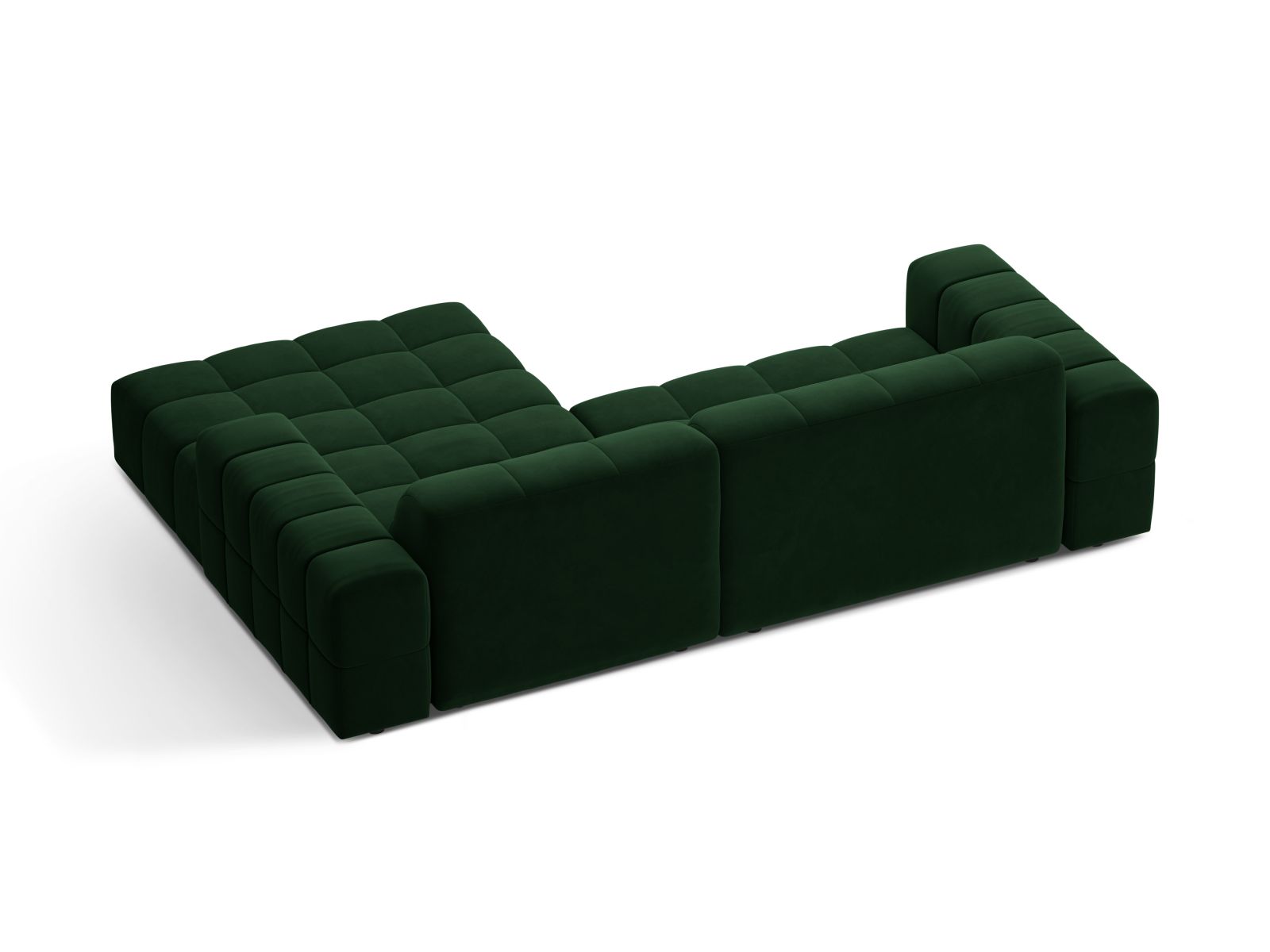 Velvet Right Corner Sofa, "Jennifer", 4 Seats, 234x167x78
