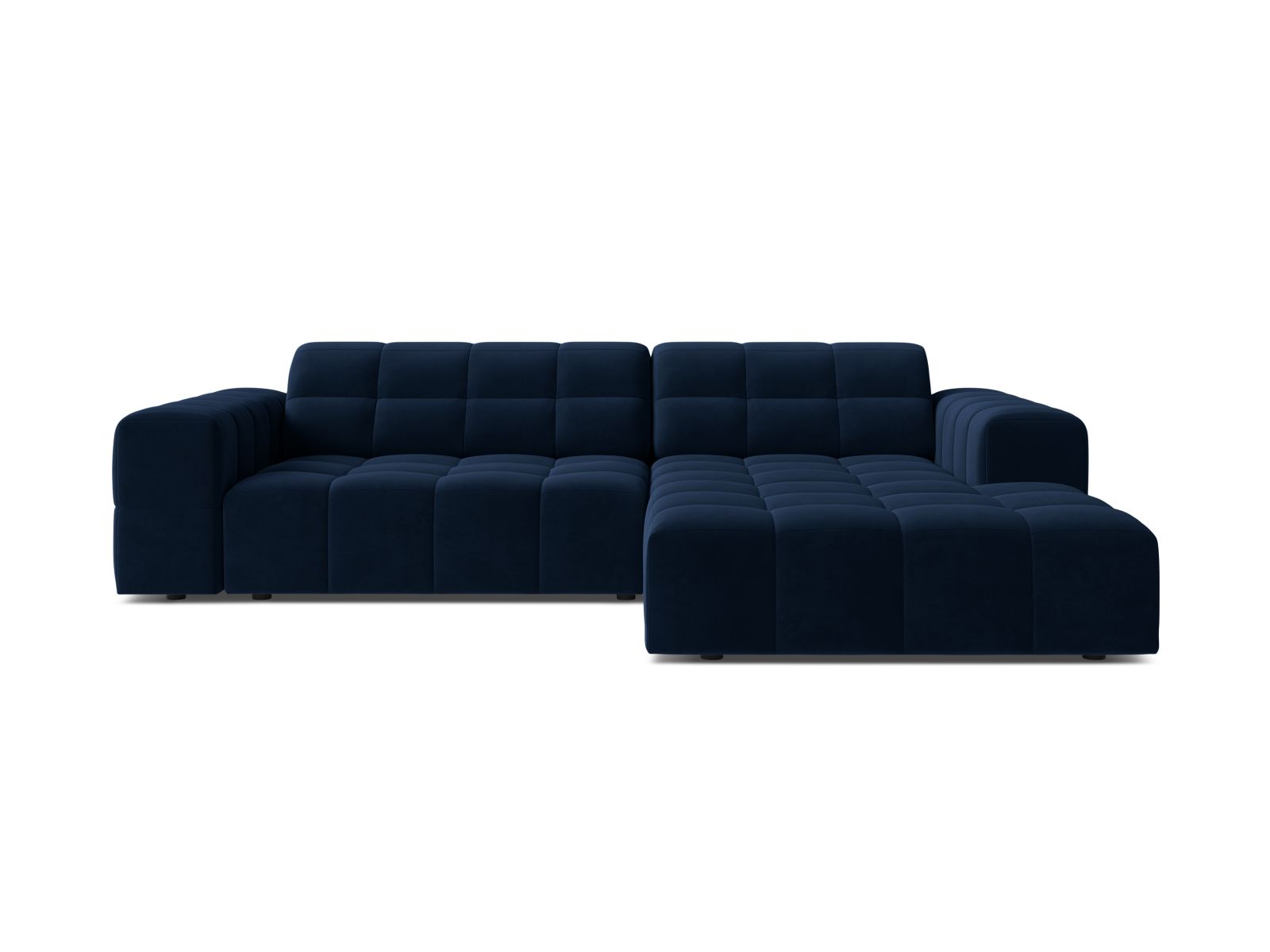 Velvet Right Corner Sofa, "Jennifer", 4 Seats, 234x167x78