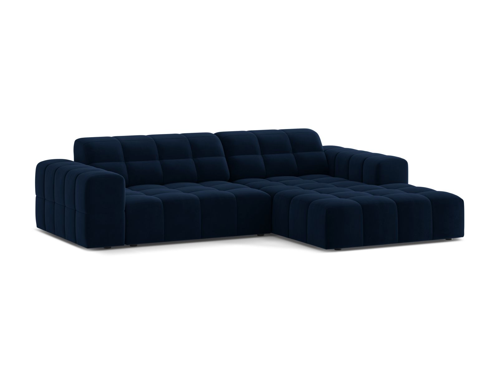 Velvet Right Corner Sofa, "Jennifer", 4 Seats, 234x167x78