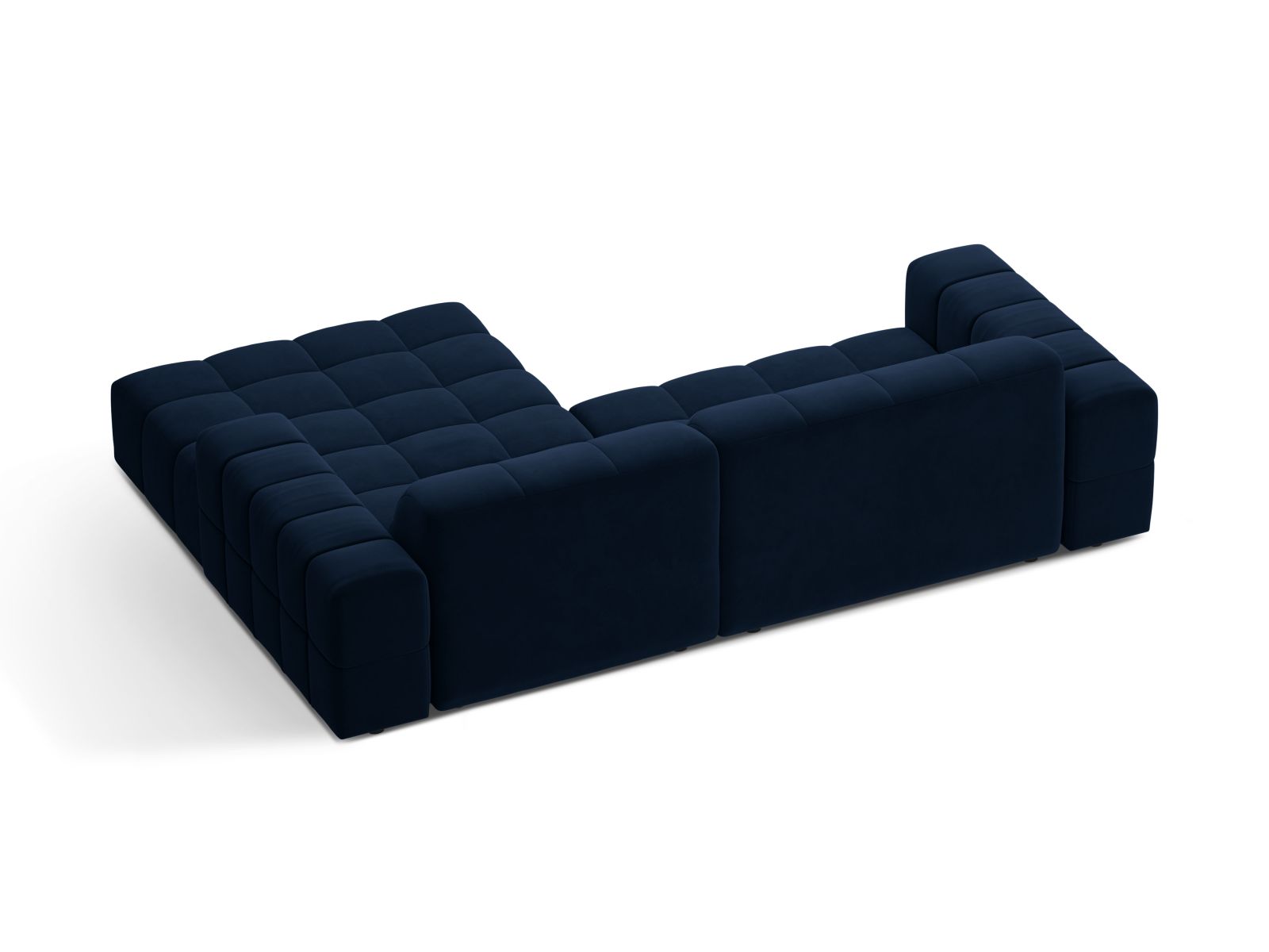 Velvet Right Corner Sofa, "Jennifer", 4 Seats, 234x167x78
