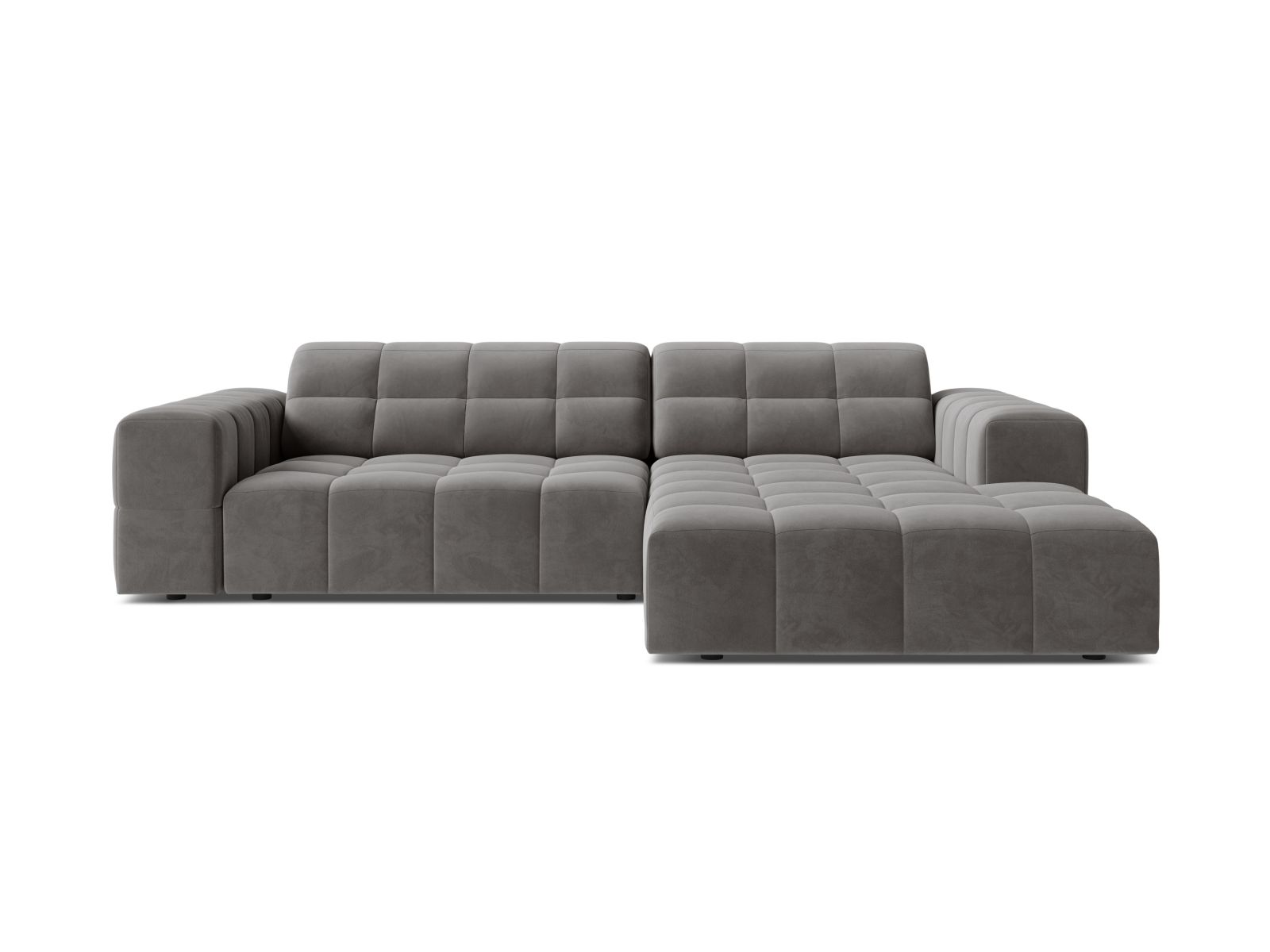 Velvet Right Corner Sofa, "Jennifer", 4 Seats, 234x167x78