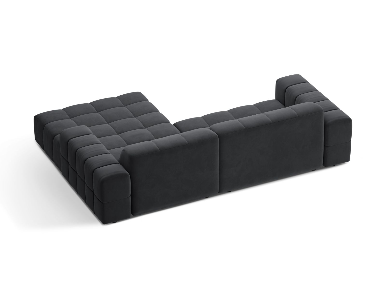 Velvet Right Corner Sofa, "Jennifer", 4 Seats, 234x167x78