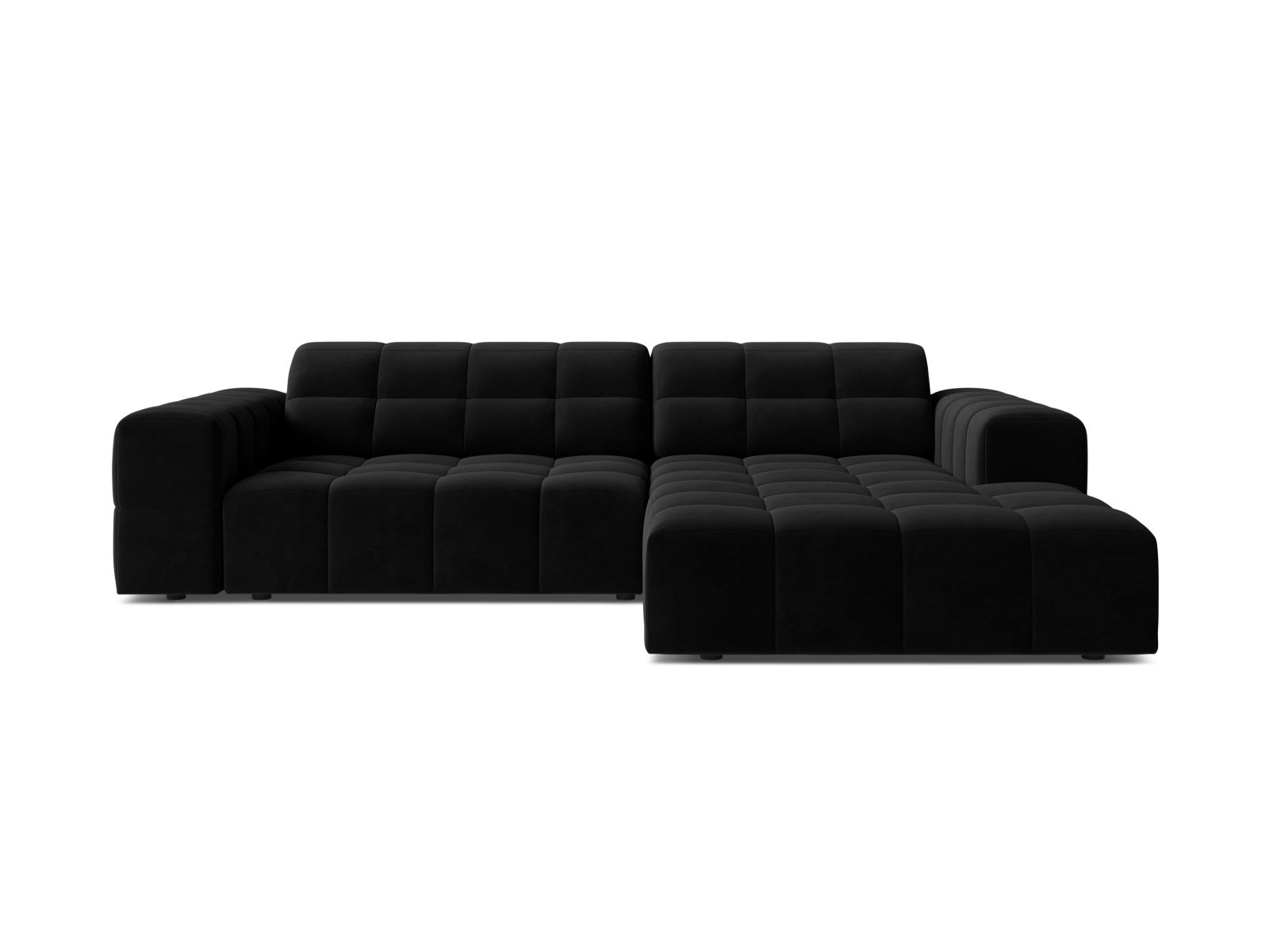 Velvet Right Corner Sofa, "Jennifer", 4 Seats, 234x167x78