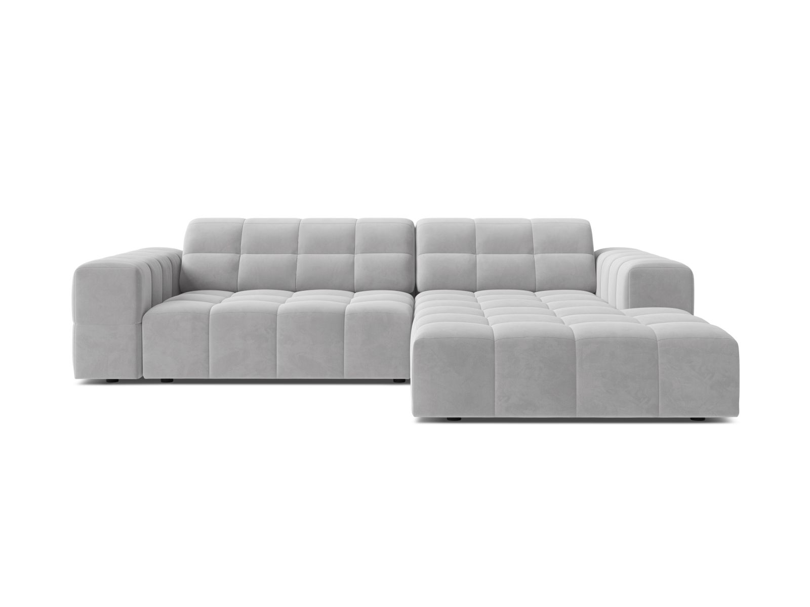 Velvet Right Corner Sofa, "Jennifer", 4 Seats, 234x167x78