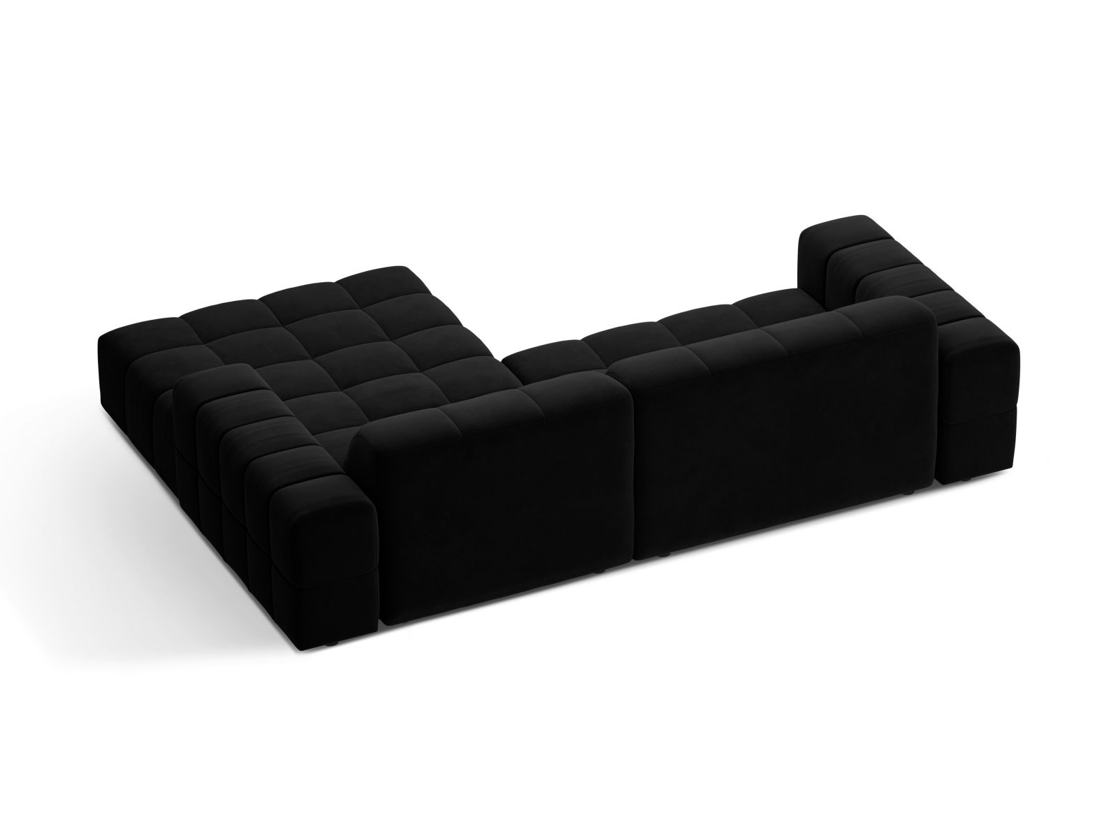 Velvet Right Corner Sofa, "Jennifer", 4 Seats, 234x167x78