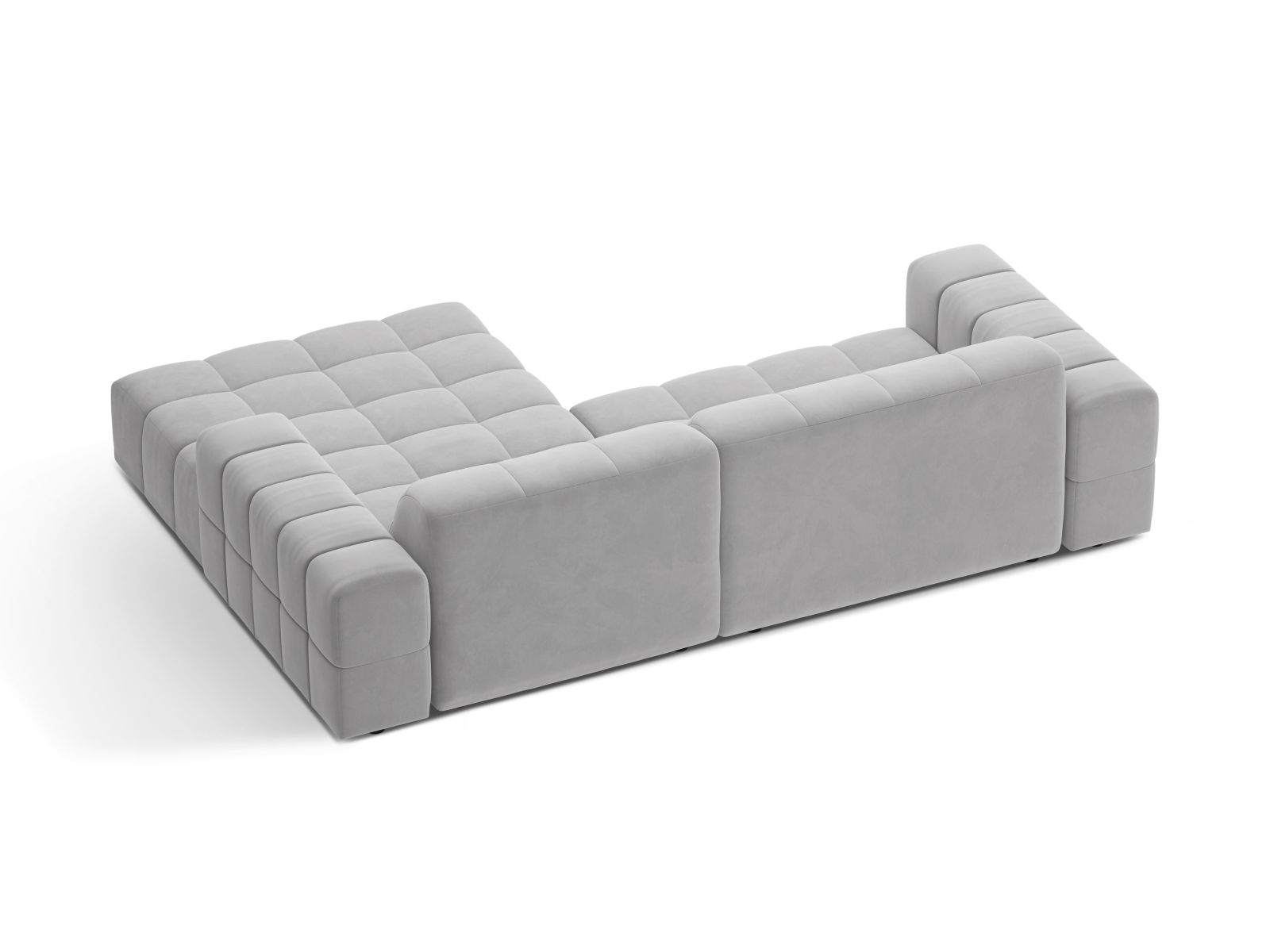 Velvet Right Corner Sofa, "Jennifer", 4 Seats, 234x167x78