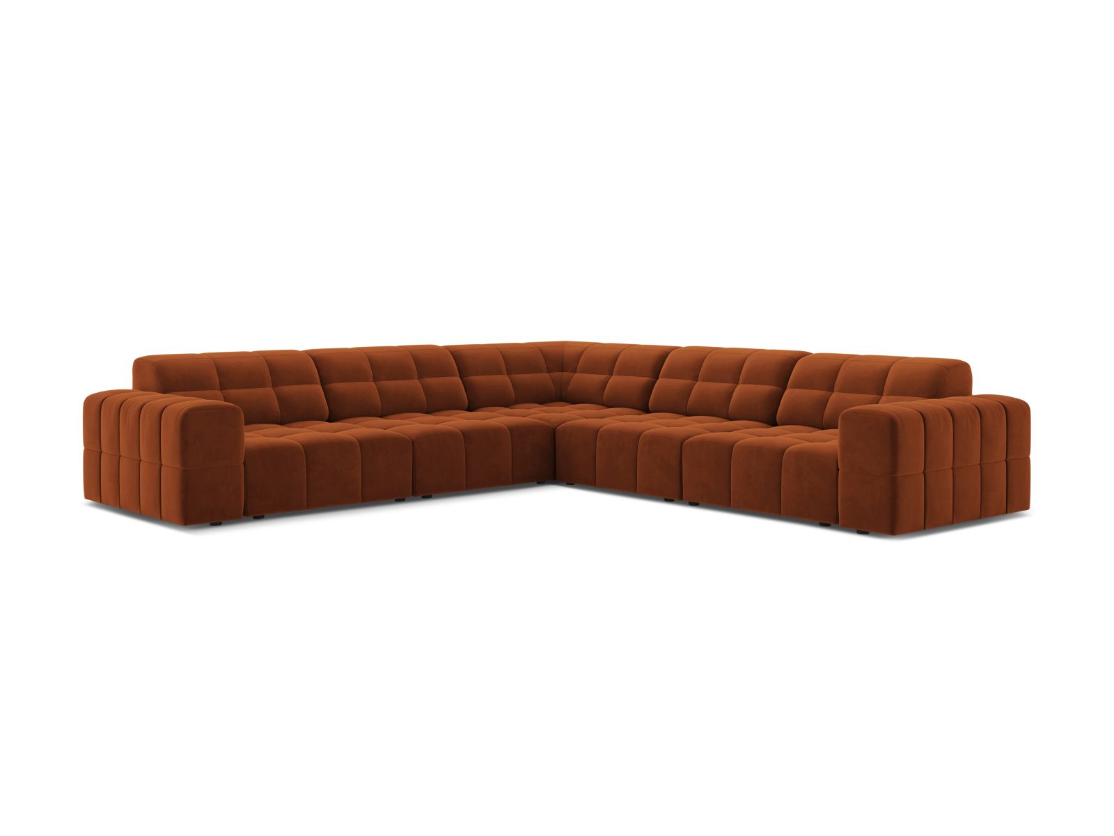 Velvet Symmetrical Corner Sofa, "Jennifer", 7 Seats, 285x285x78