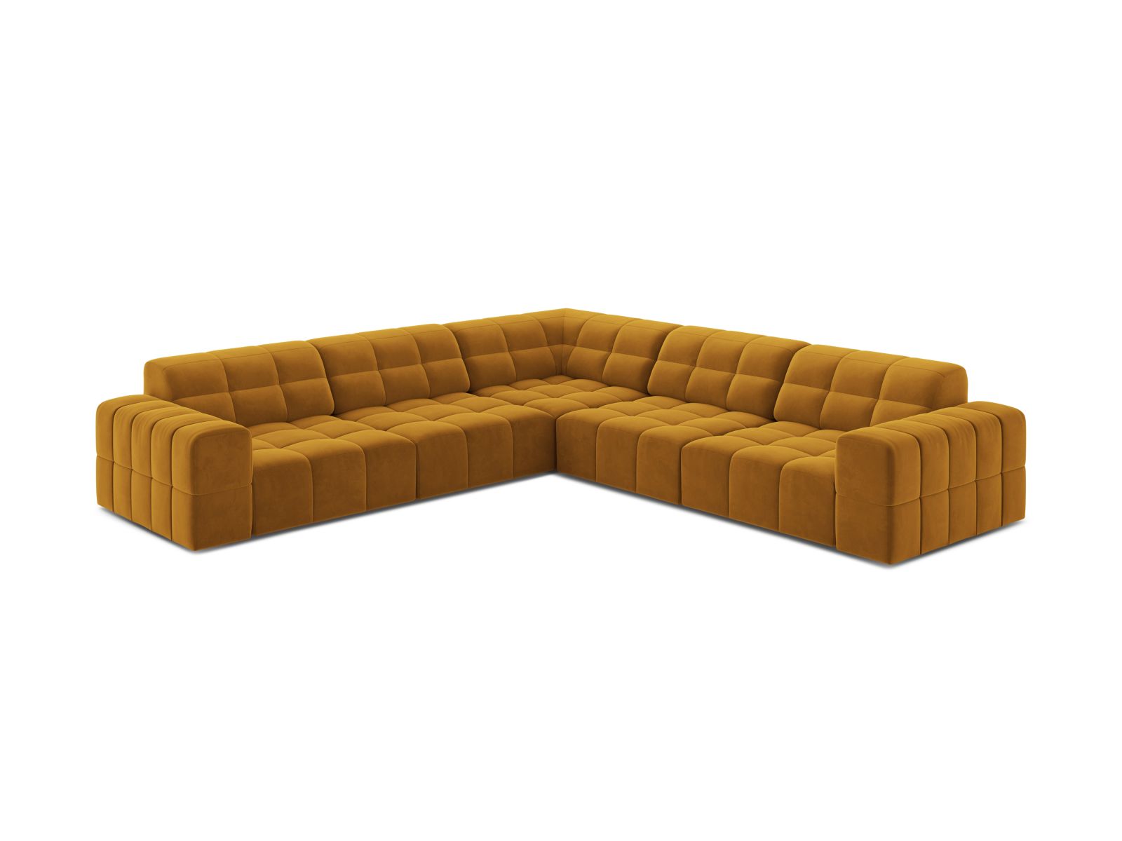 Velvet Symmetrical Corner Sofa, "Jennifer", 7 Seats, 285x285x78