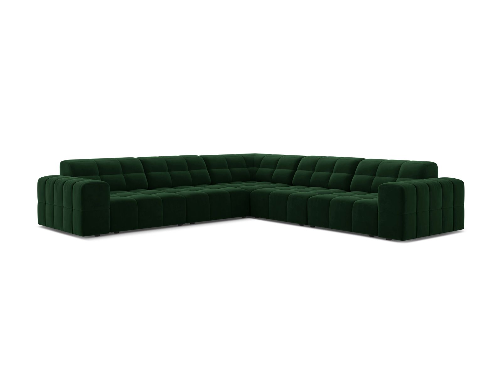 Velvet Symmetrical Corner Sofa, "Jennifer", 7 Seats, 285x285x78