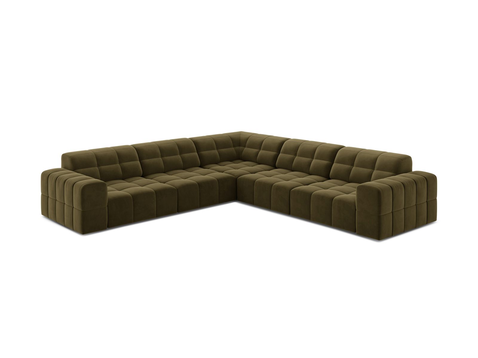 Velvet Symmetrical Corner Sofa, "Jennifer", 7 Seats, 285x285x78