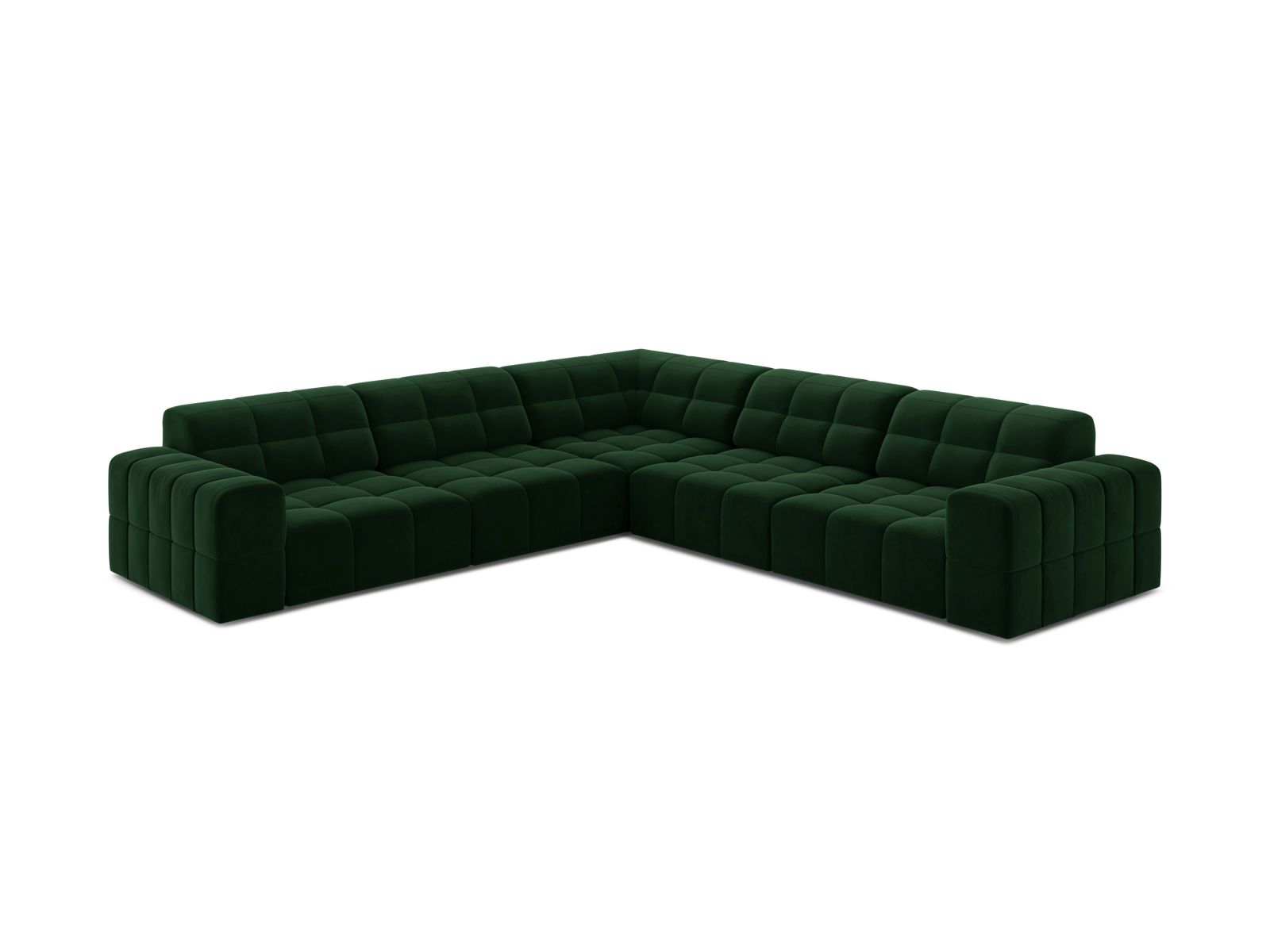 Velvet Symmetrical Corner Sofa, "Jennifer", 7 Seats, 285x285x78