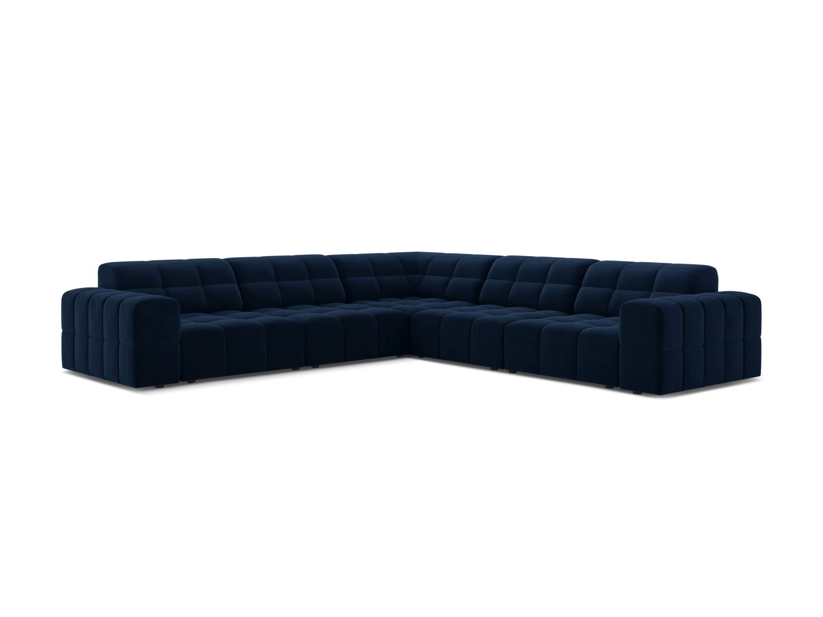 Velvet Symmetrical Corner Sofa, "Jennifer", 7 Seats, 285x285x78