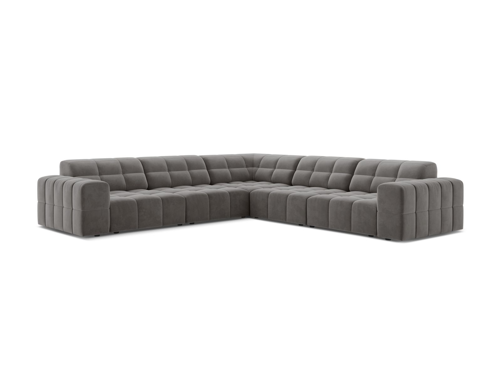 Velvet Symmetrical Corner Sofa, "Jennifer", 7 Seats, 285x285x78