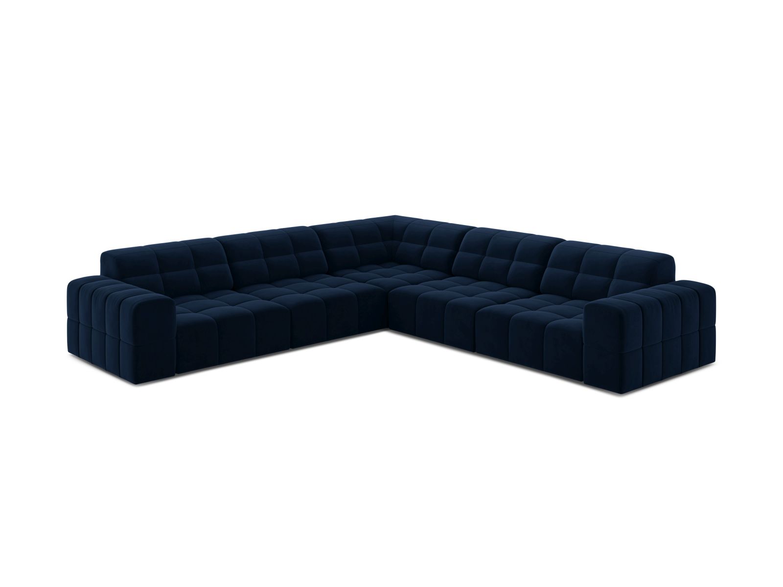 Velvet Symmetrical Corner Sofa, "Jennifer", 7 Seats, 285x285x78