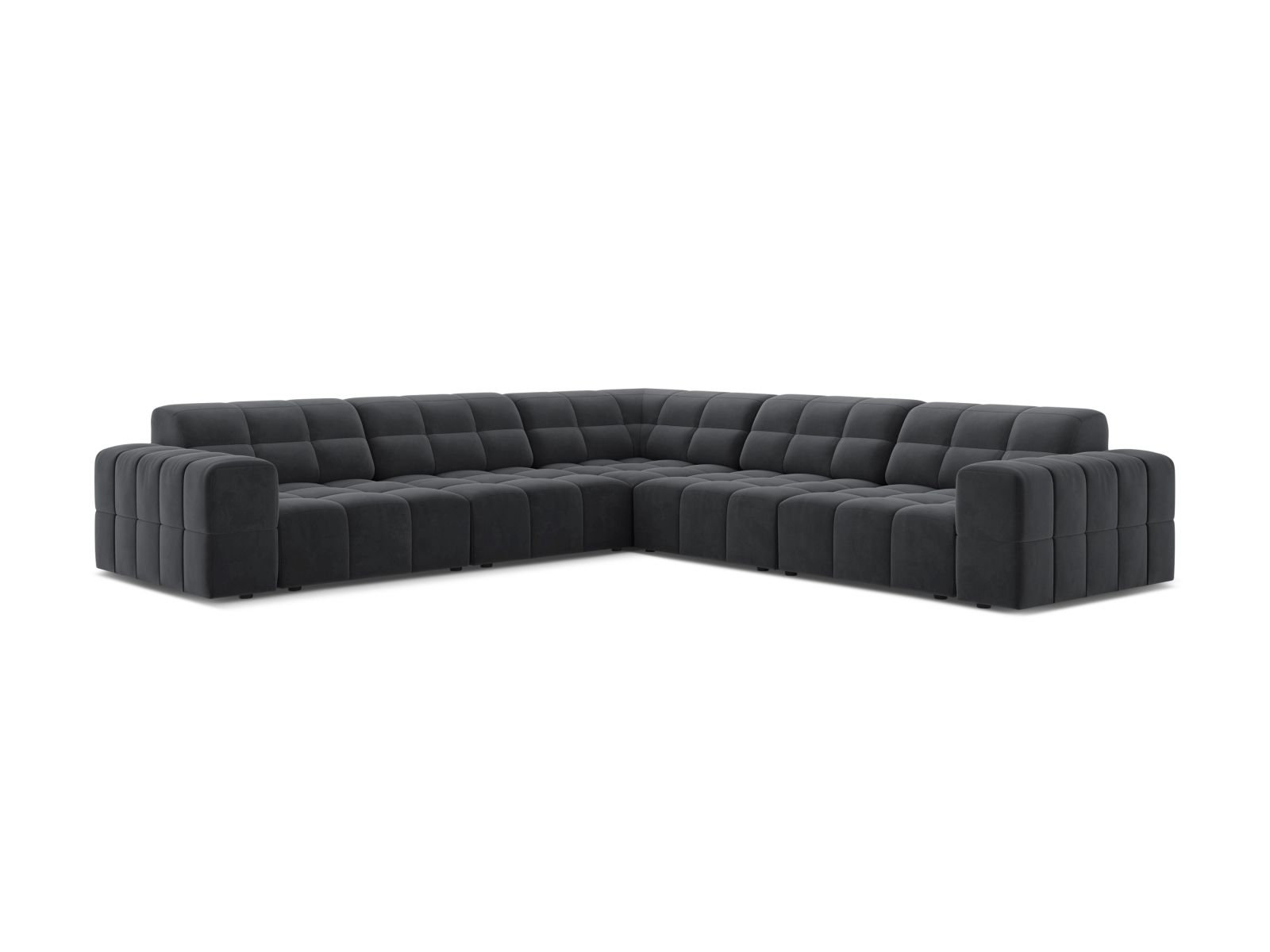 Velvet Symmetrical Corner Sofa, "Jennifer", 7 Seats, 285x285x78